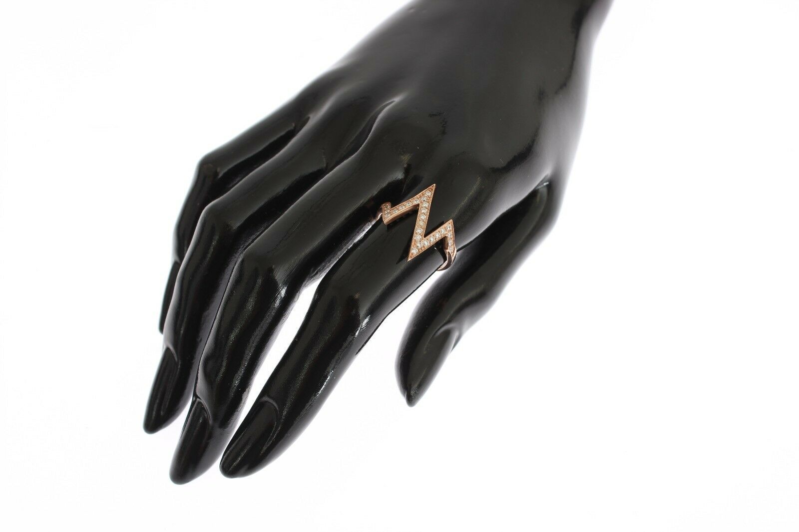 Nialaya Pink Gold 925 Silver Women Clear Ring