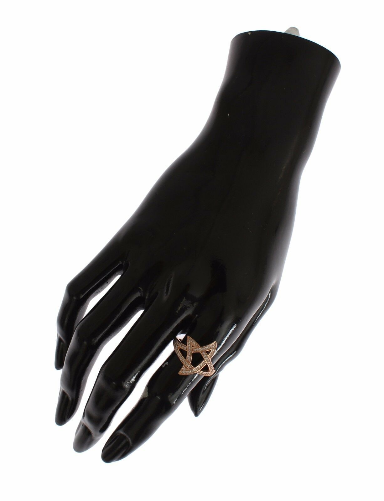 Nialaya Women's Clear CZ Gold 925 Silver Ring