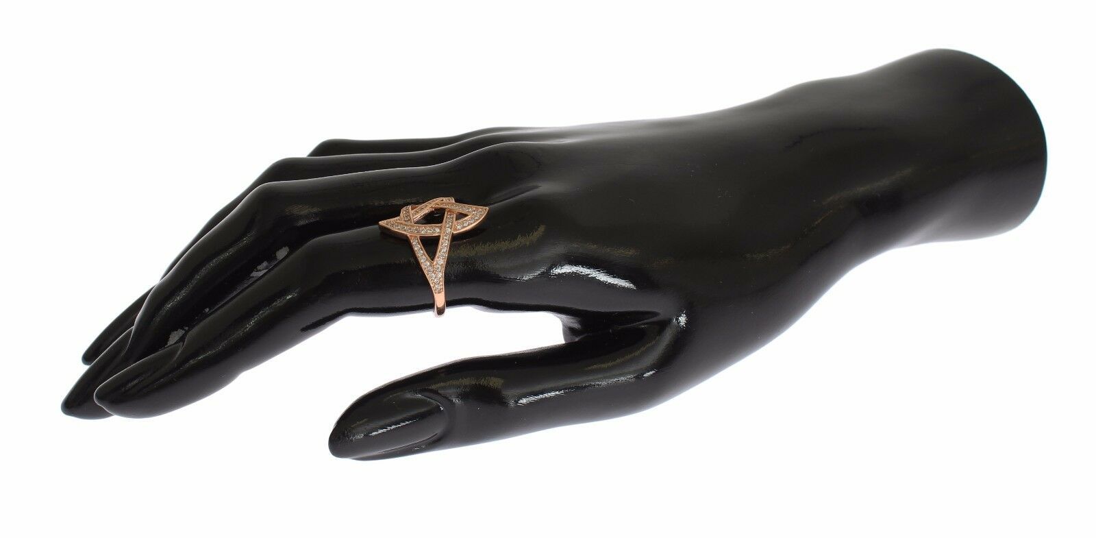 Nialaya Women's Clear CZ Gold 925 Silver Ring