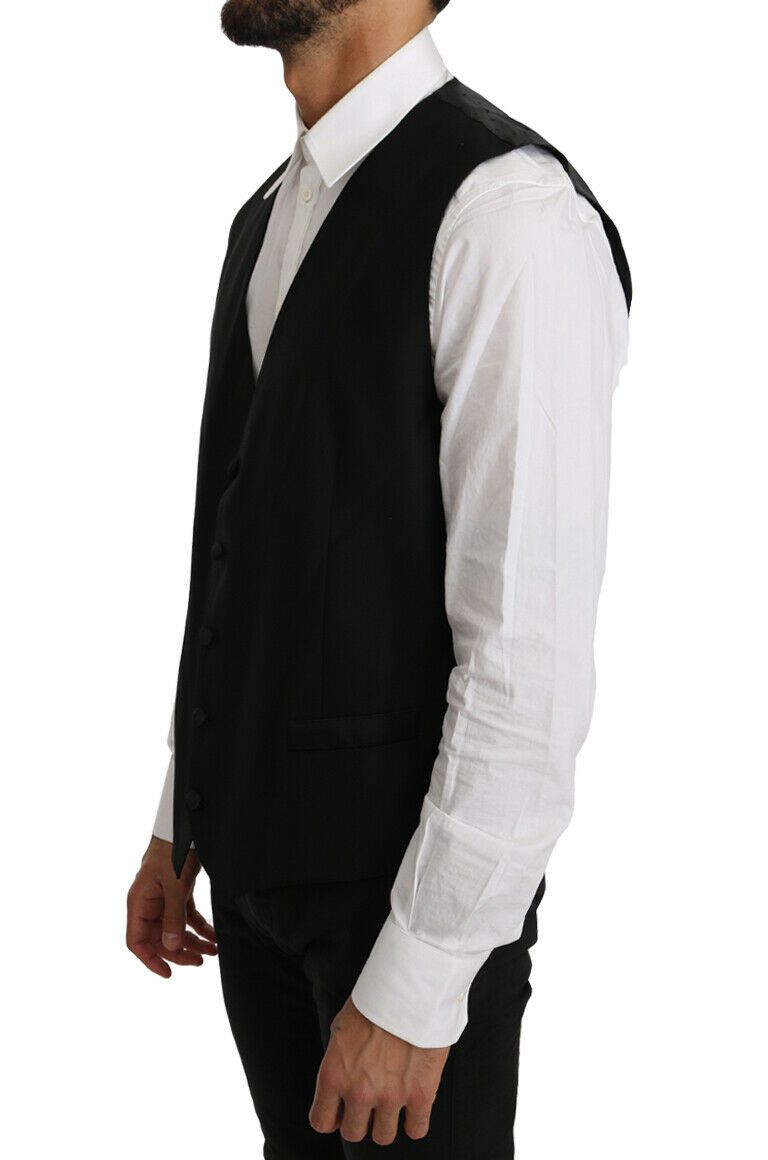 Dolce &amp; Gabbana Black vest made of solid wool and silk