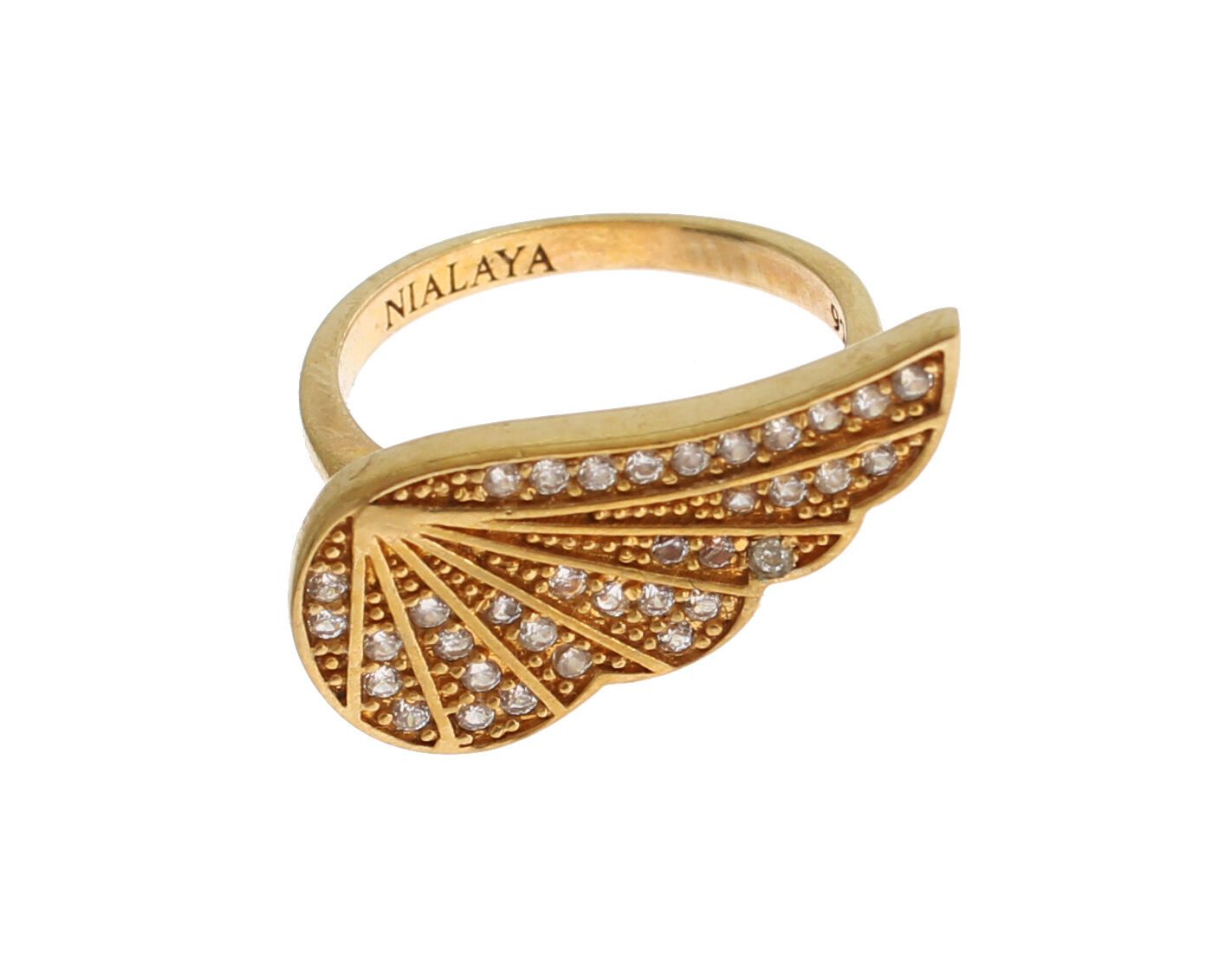 Nialaya Women's Clear CZ Gold 925 Silver Authentic Ring