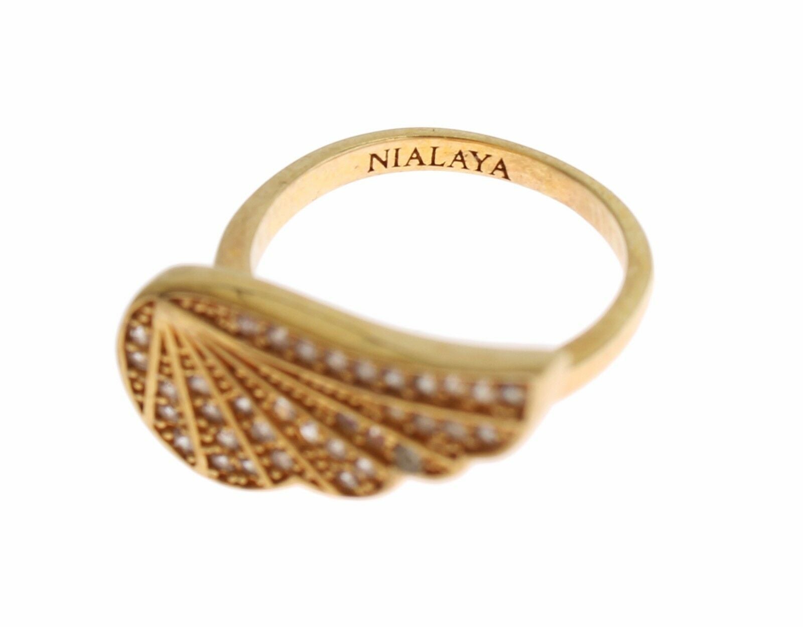 Nialaya Women's Clear CZ Gold 925 Silver Authentic Ring