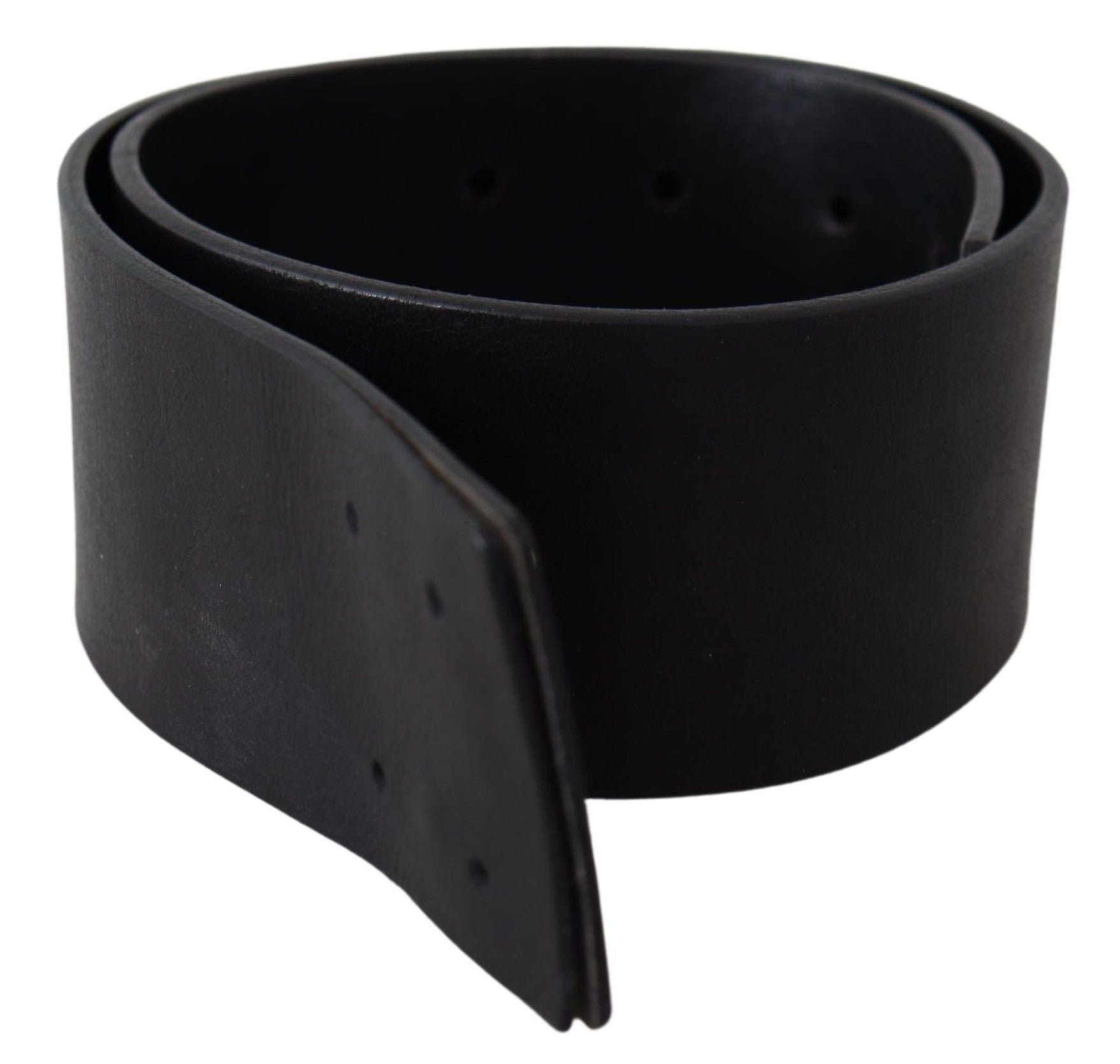 GF Ferre Black wide logo belt made of genuine leather