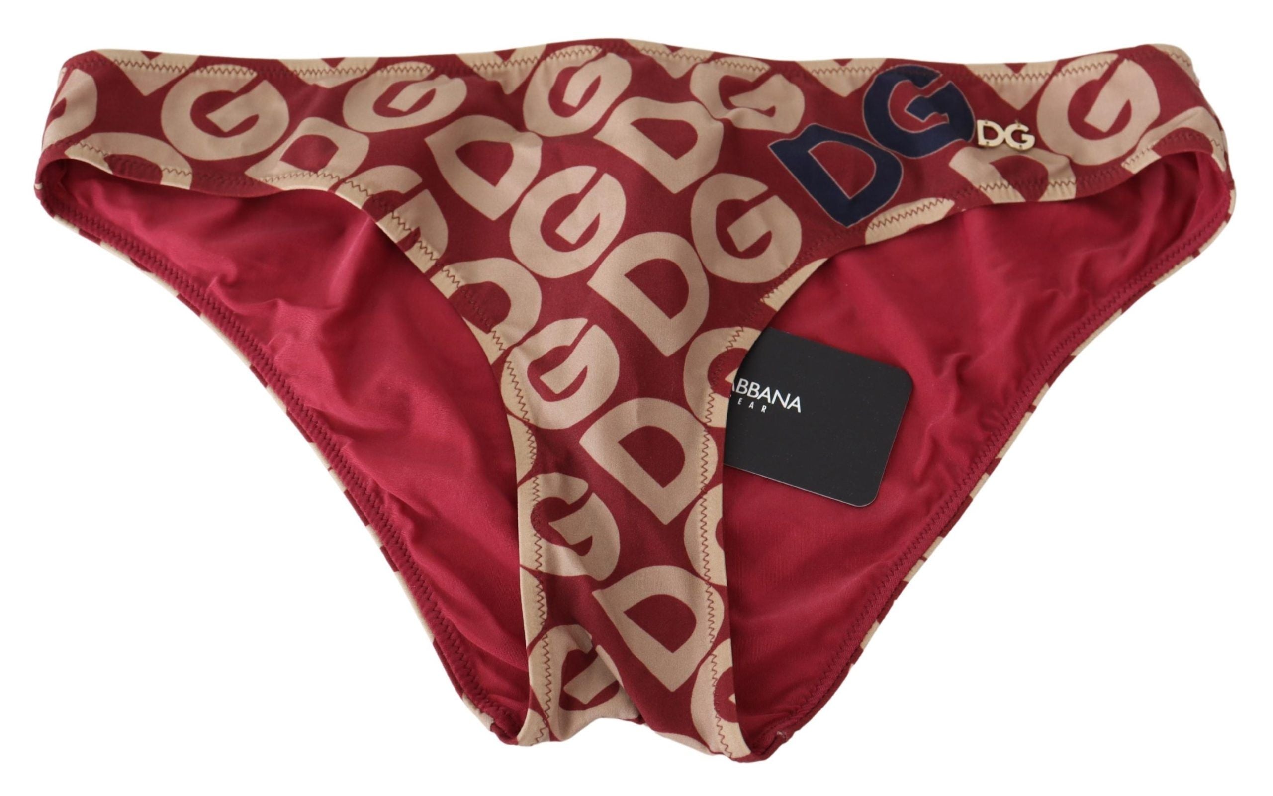 Dolce & Gabbana Multicolor DG Logo Print Bottom Beachwear Bikini Badeanzug