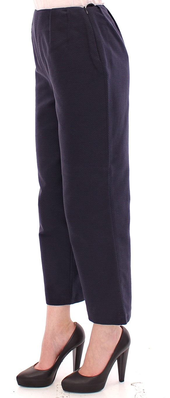 Andrea Incontri Blaue Cropped-Hose aus Baumwolle