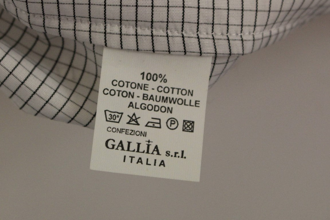 Andrea Incontri beyaz kareli pamuklu esnek etek