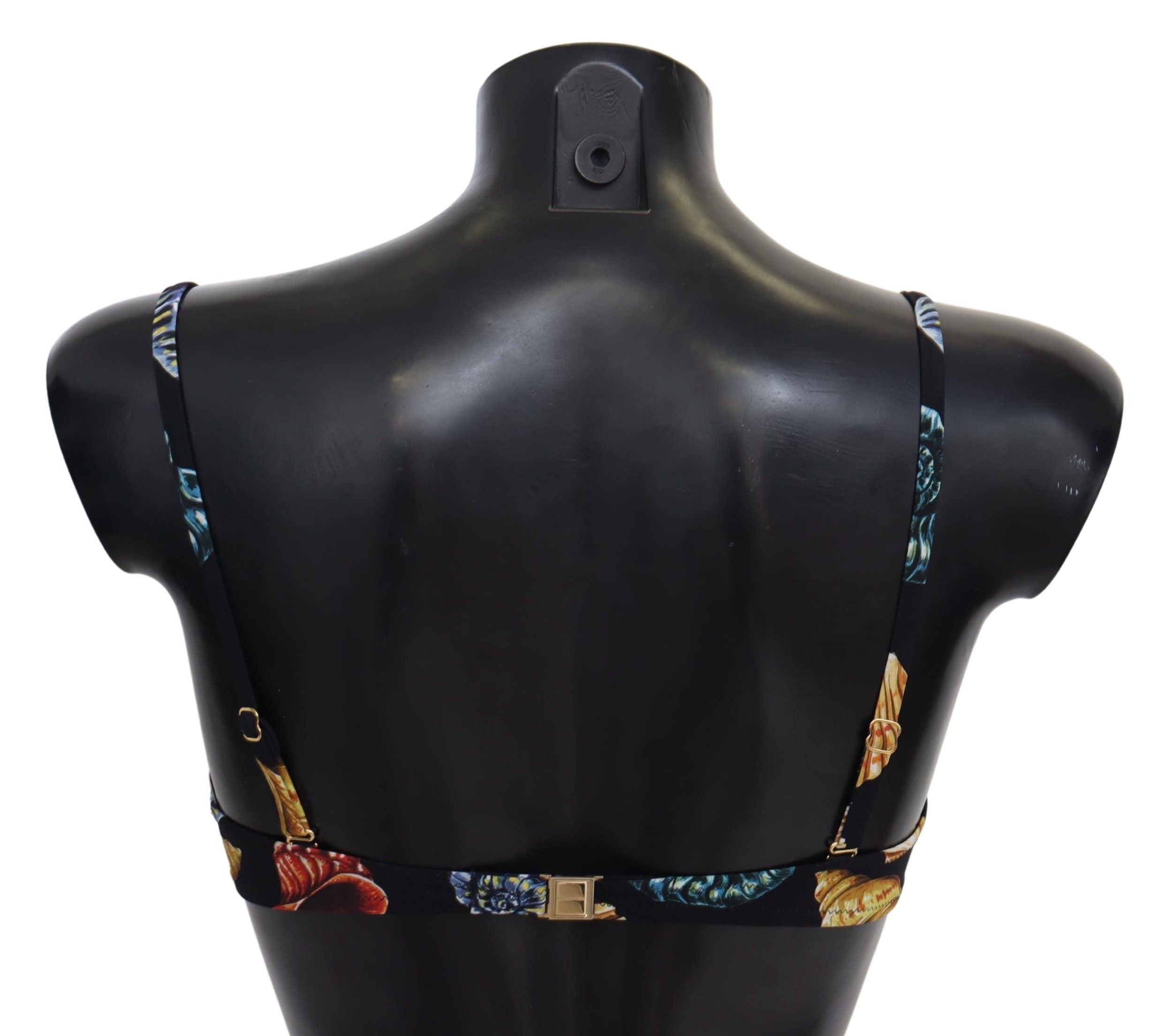 Dolce & Gabbana Schwarze Muscheln Print Damen Bademode Bikini-Oberteile