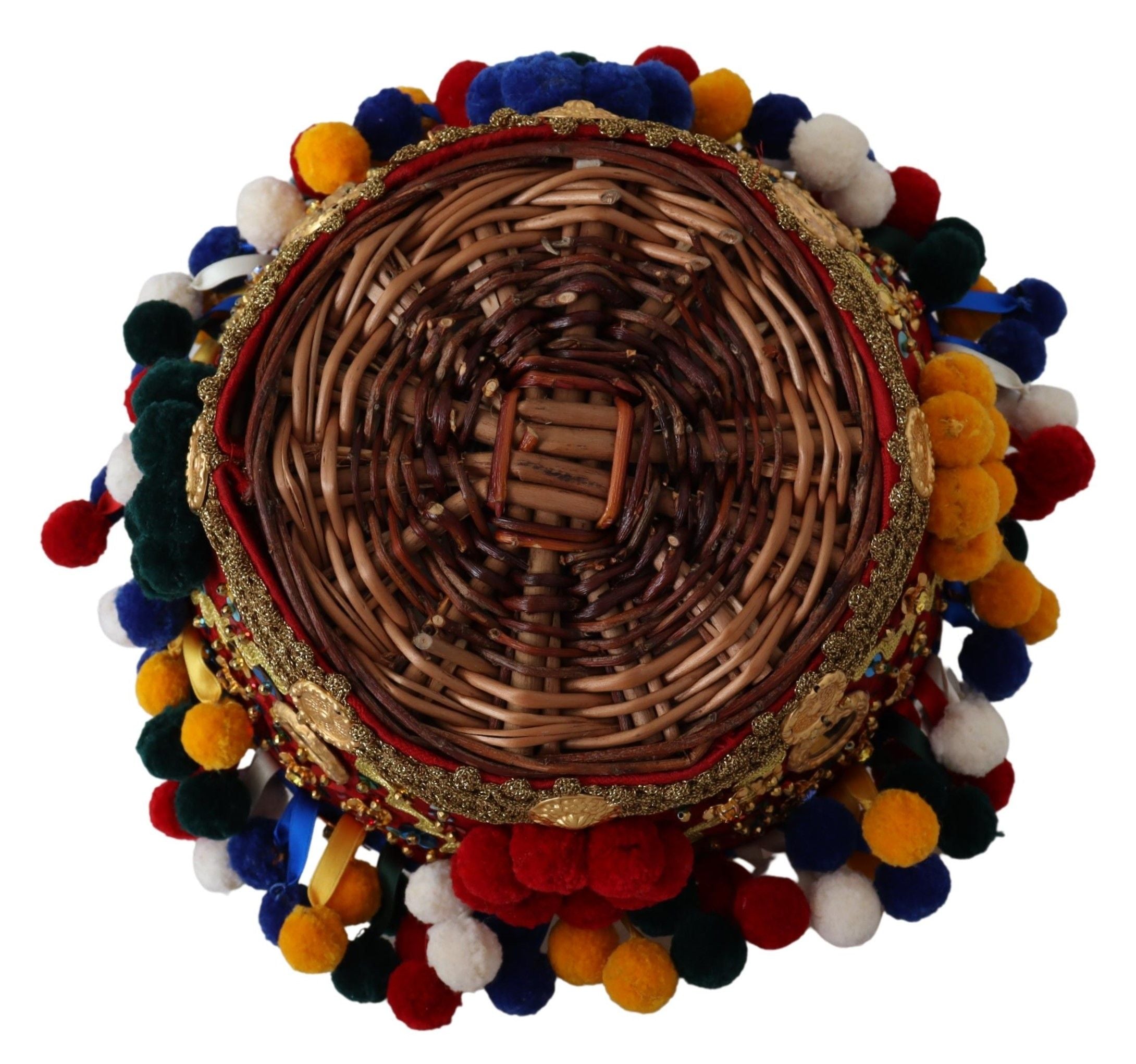 Dolce &amp; Gabbana Multicolor embellished wicker bag