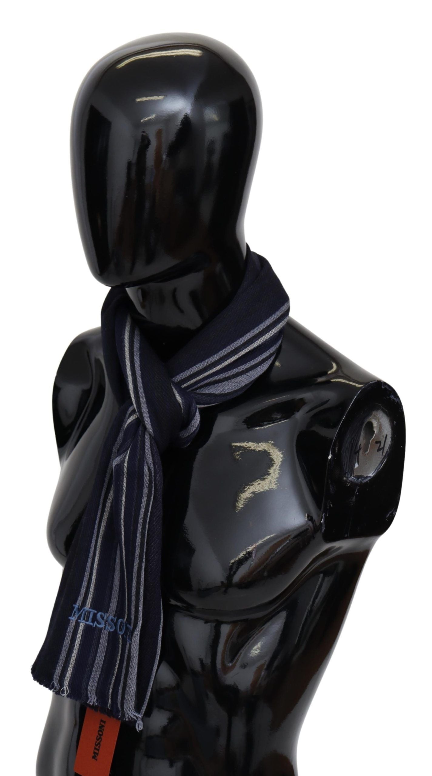 Missoni Multicolor Wolle gestreift Unisex Wrap Fransen Schal