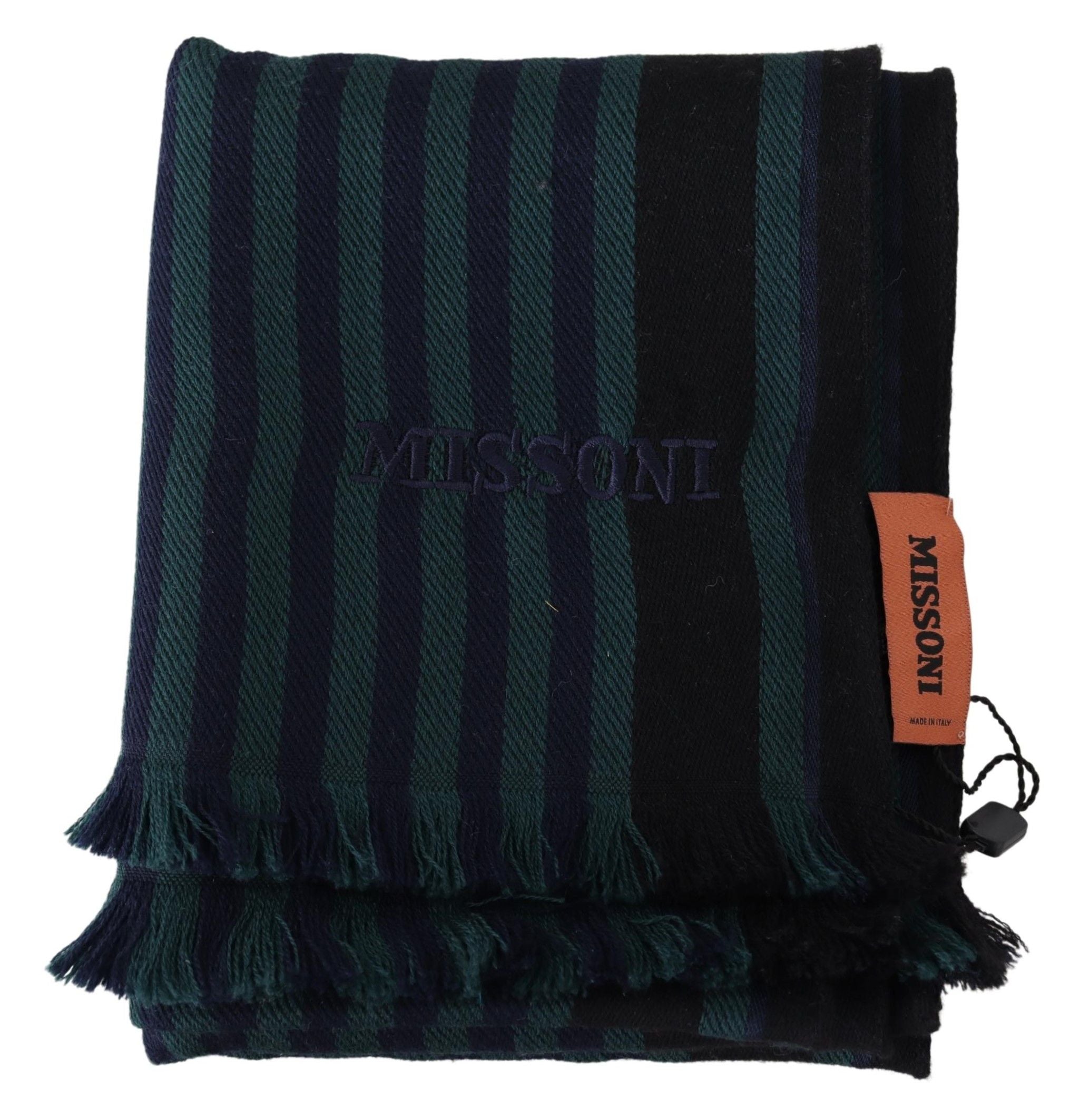 Missoni Mehrfarbig gestreifter Wolle Unisex Halswickelschal