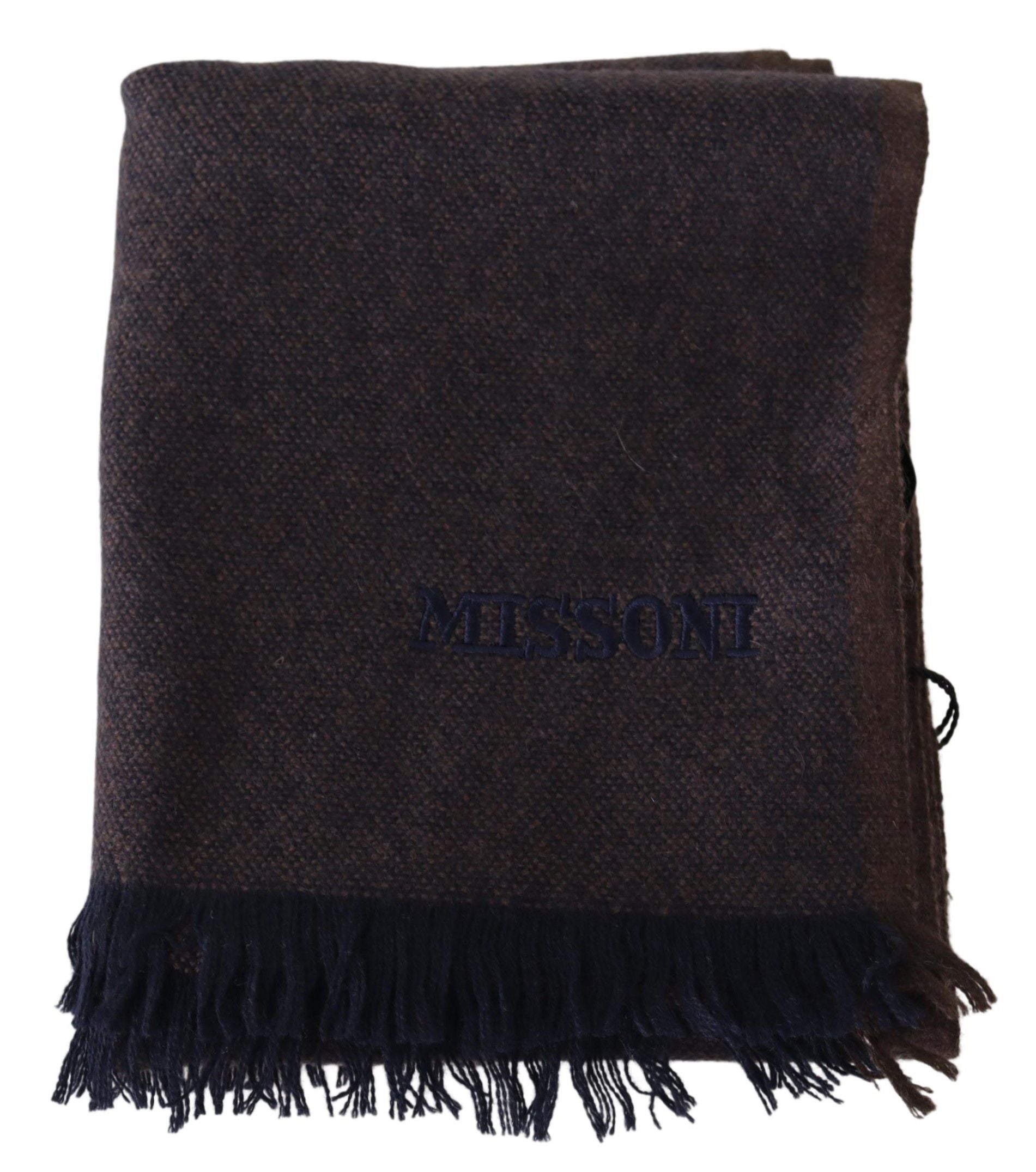 Missoni Brown %100 Kaşmir Unisex Boyun Sarma Saçaklı Atkı