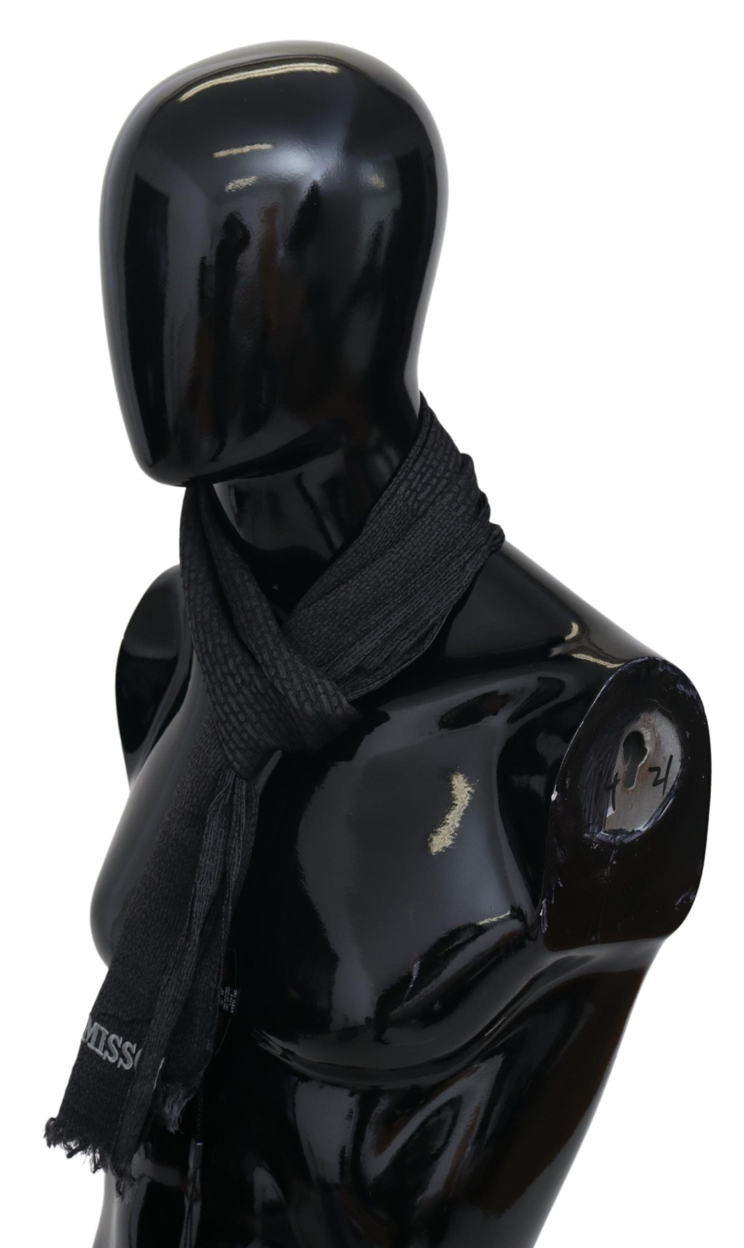 Missoni Siyah Yün Örgü Unisex Boyunluk Atkısı