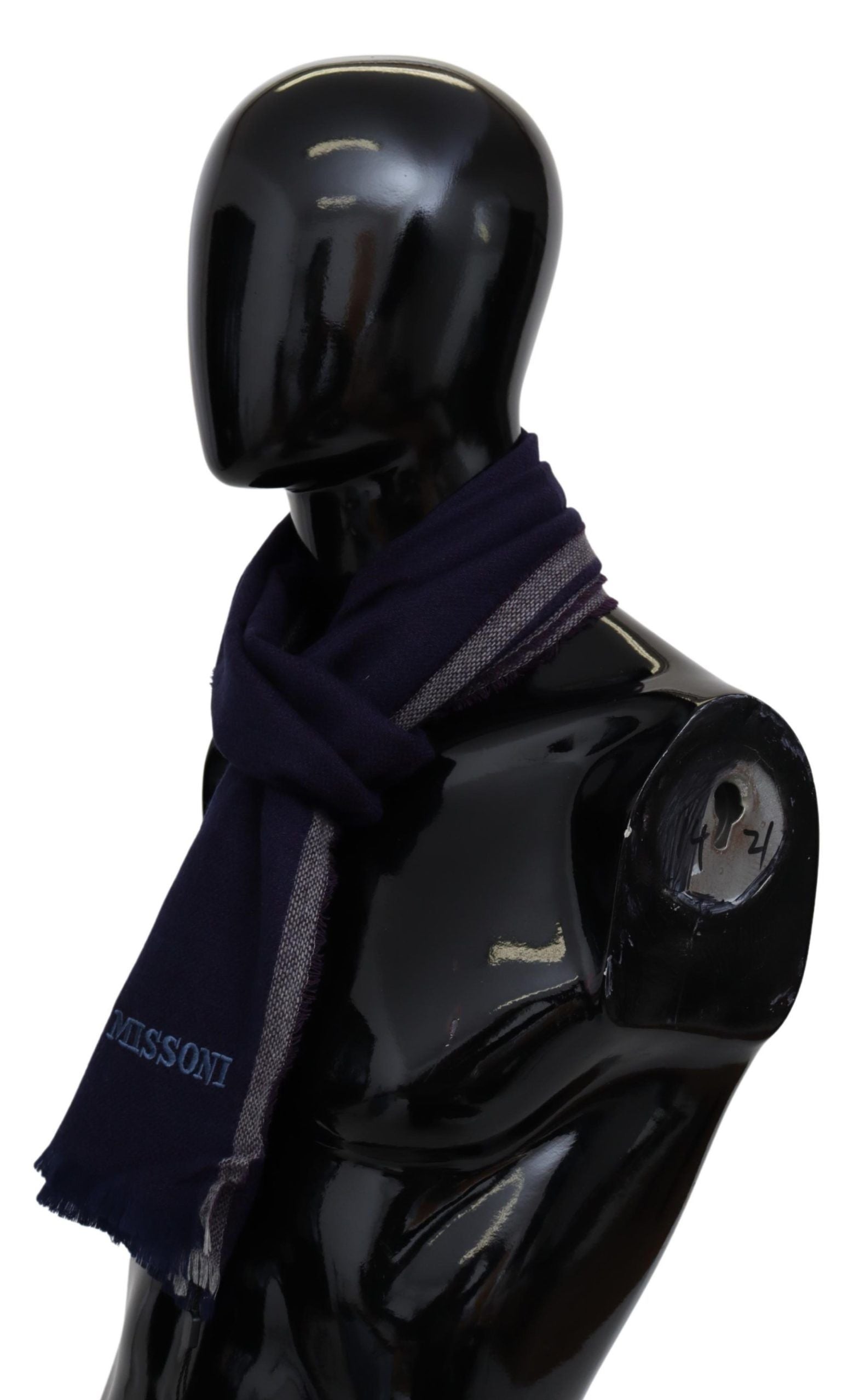 Missoni Mehrfarbig gestreifter Wolle Unisex Wrap Fransen Schal