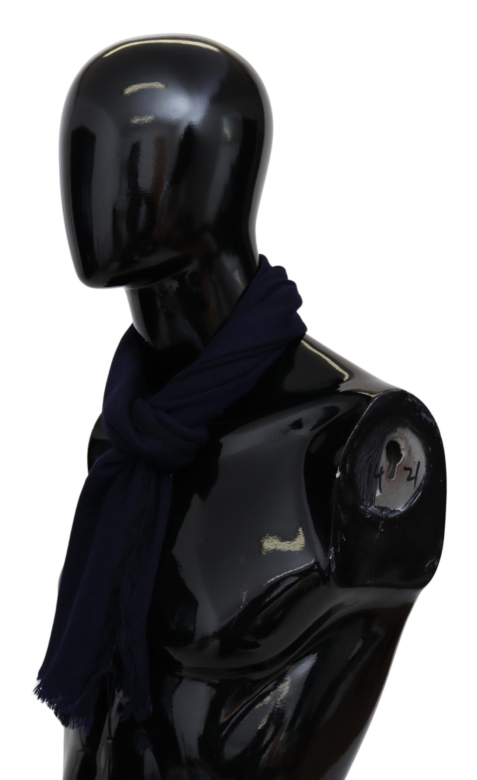 Missoni Blauer Wollstrick-Unisex-Halswickelschal