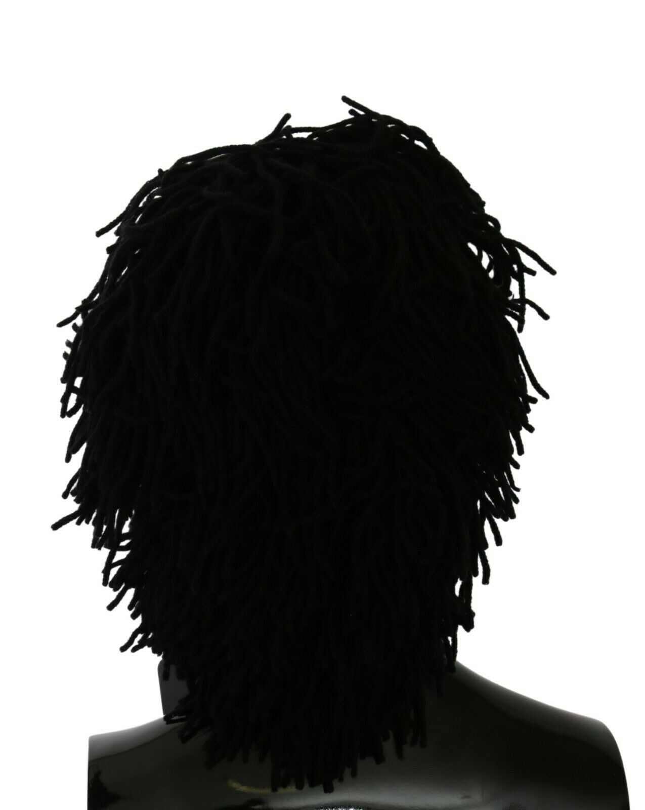 Dolce & Gabbana Schwarz-weiß gestrickte Kaschmir-Mütze mit Tiermotiv