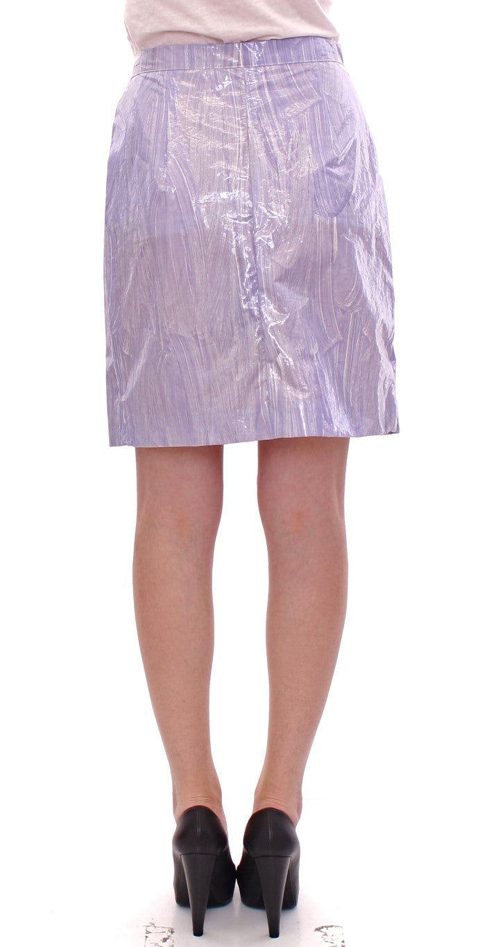 Licia Florio Purple Viscose Wrap Above Knee Skirt