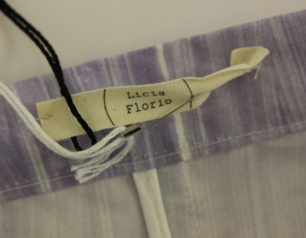 Licia Florio Purple Viscose Wrap Above Knee Skirt