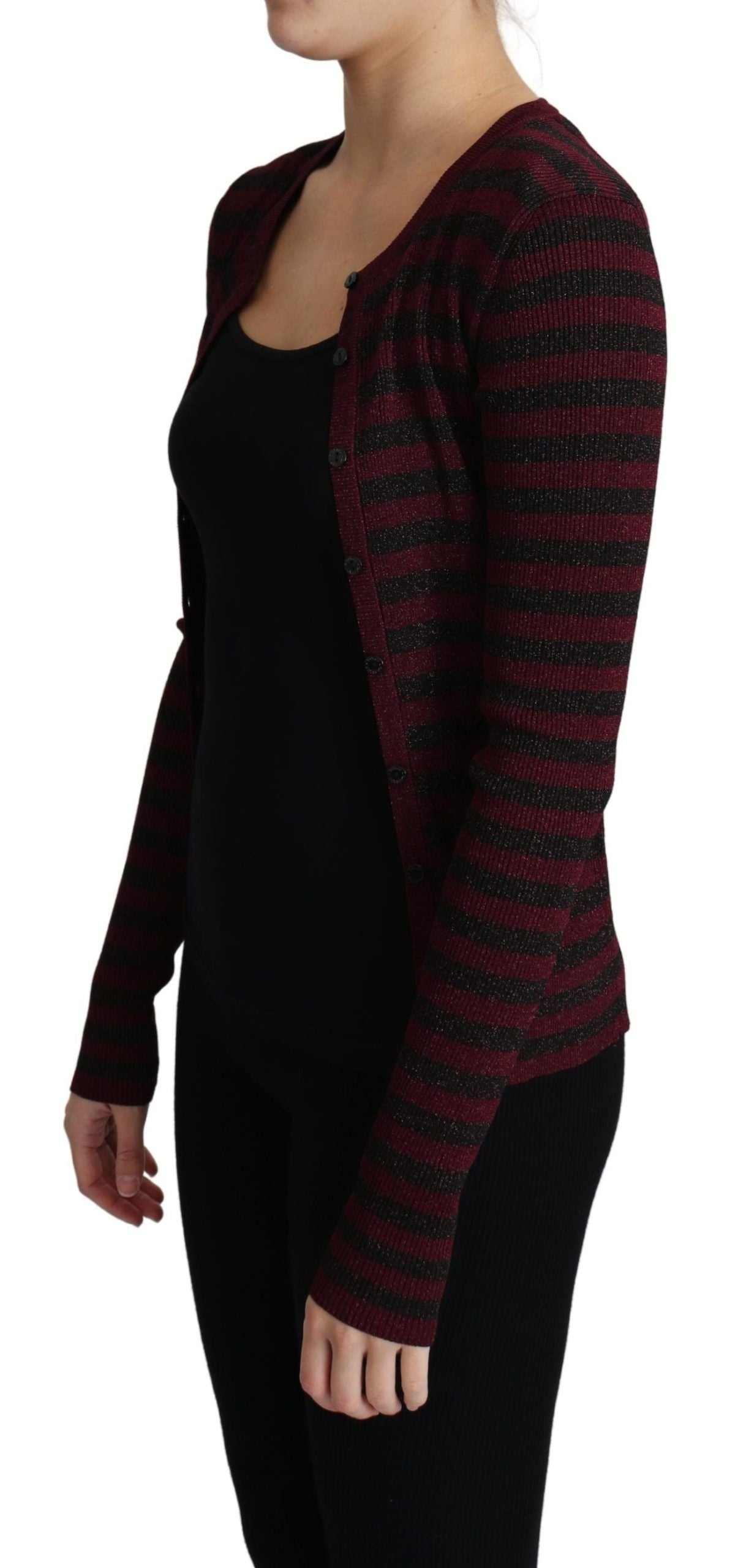 Dolce &amp; Gabbana black and red striped viscose knit sweater