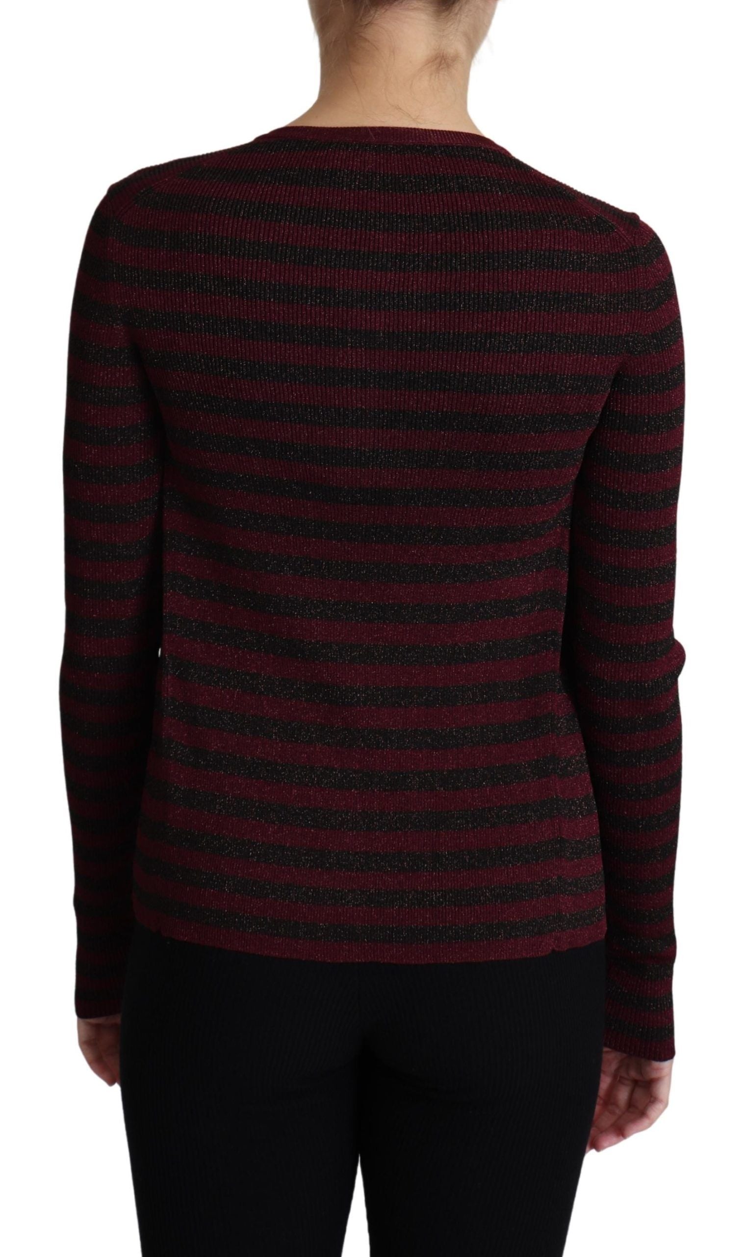 Dolce &amp; Gabbana black and red striped viscose knit sweater