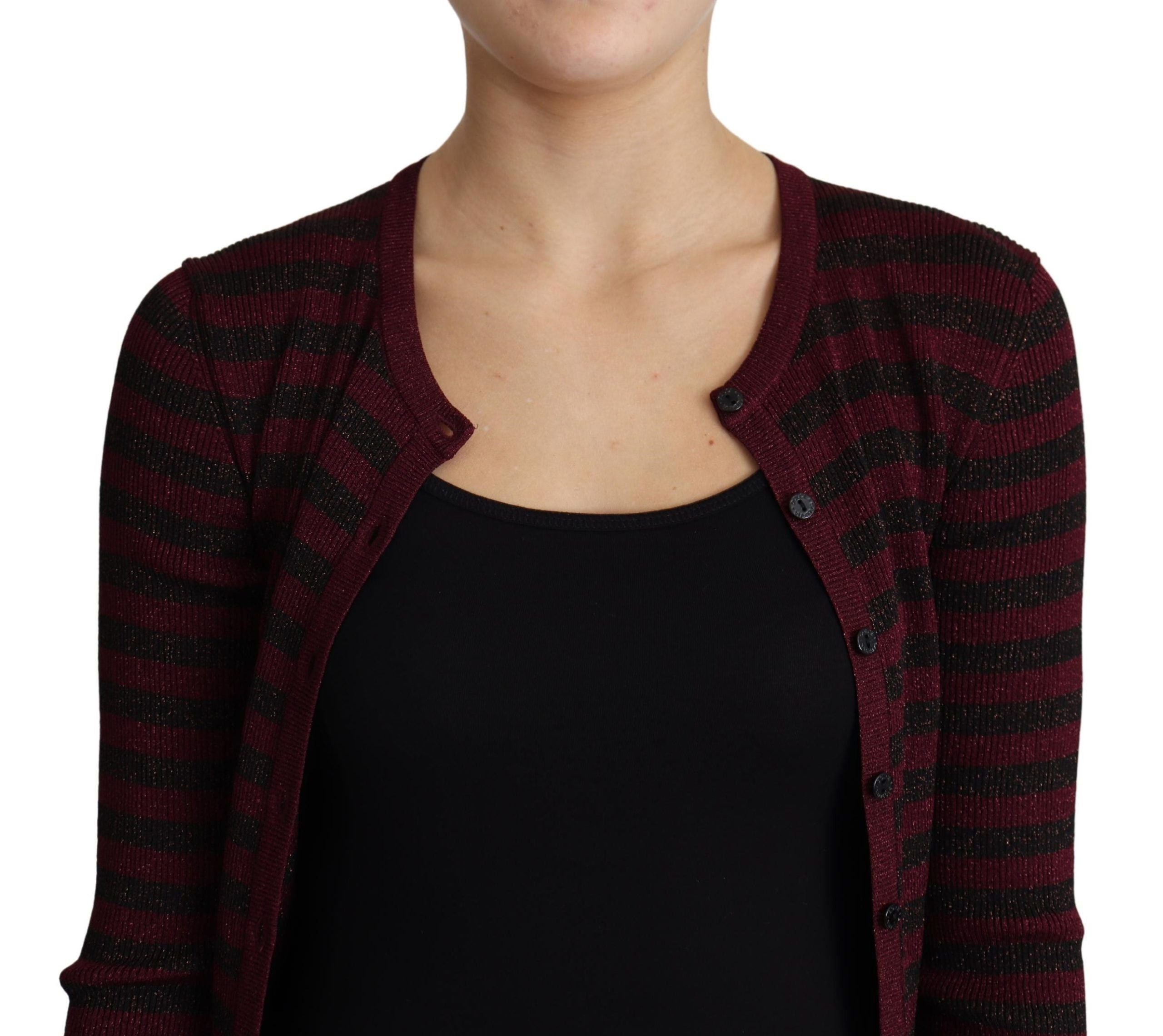 Dolce &amp; Gabbana black and red striped viscose knit sweater