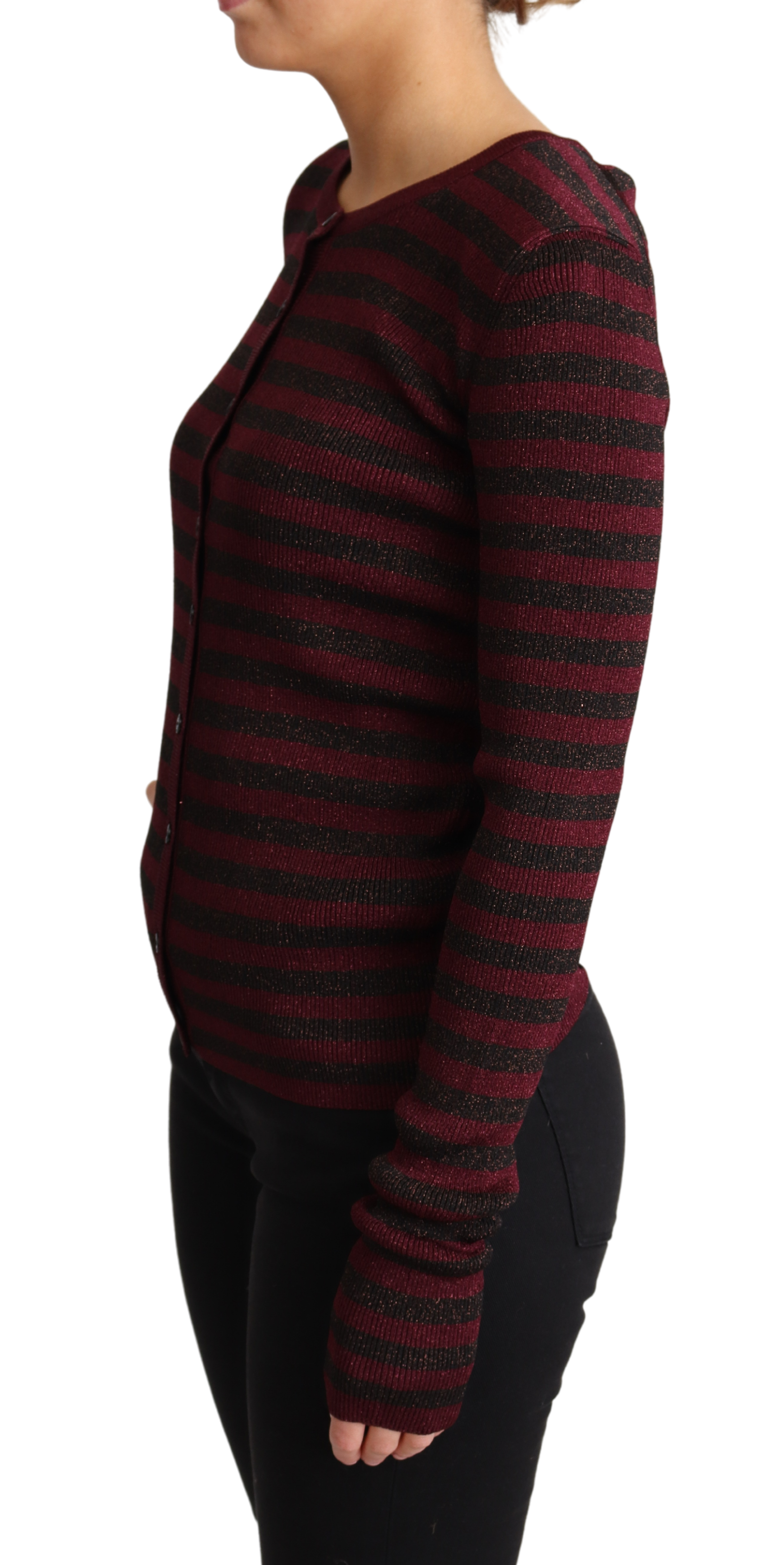 Dolce &amp; Gabbana black and red striped viscose knit sweater