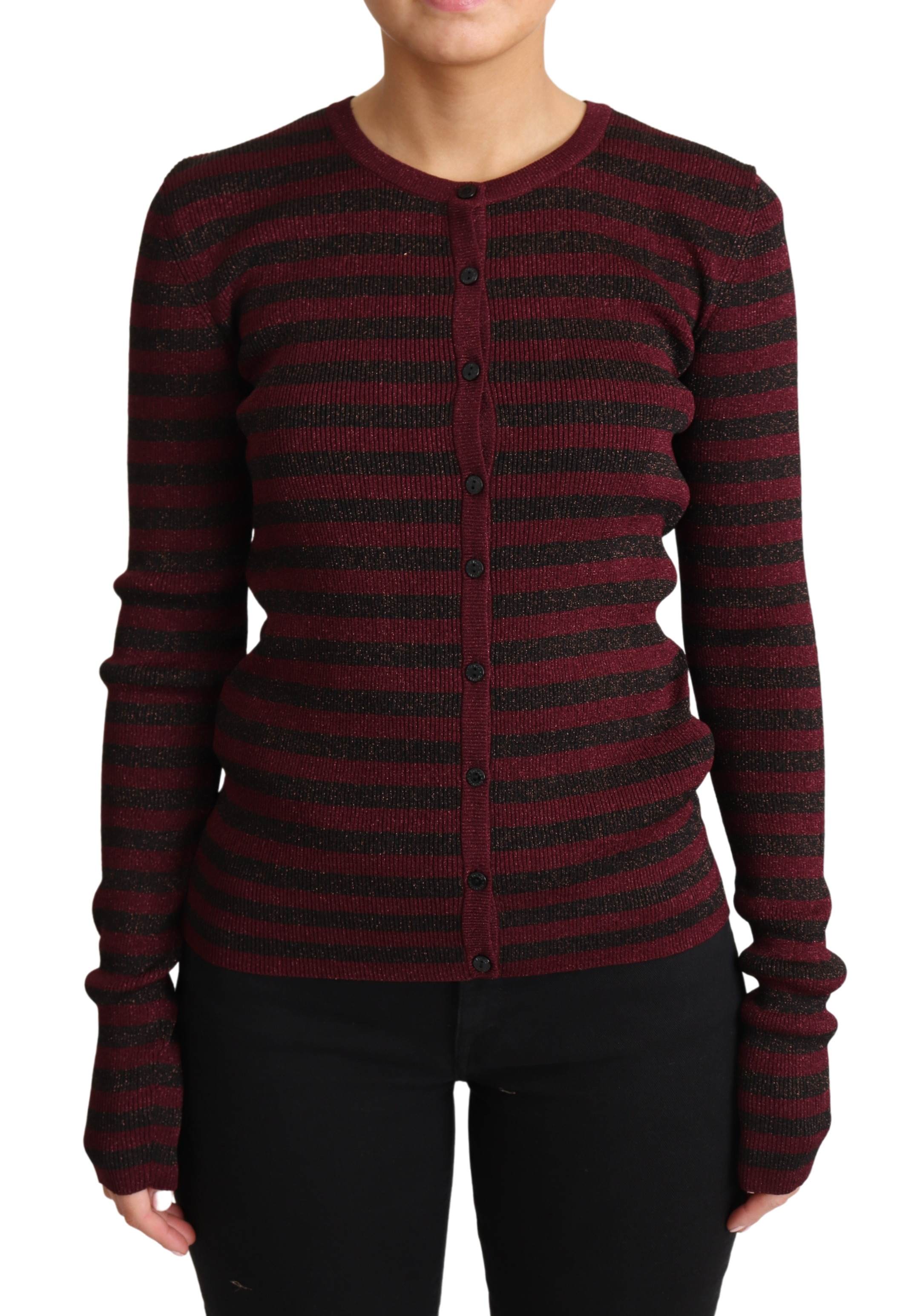 Dolce &amp; Gabbana black and red striped viscose knit sweater