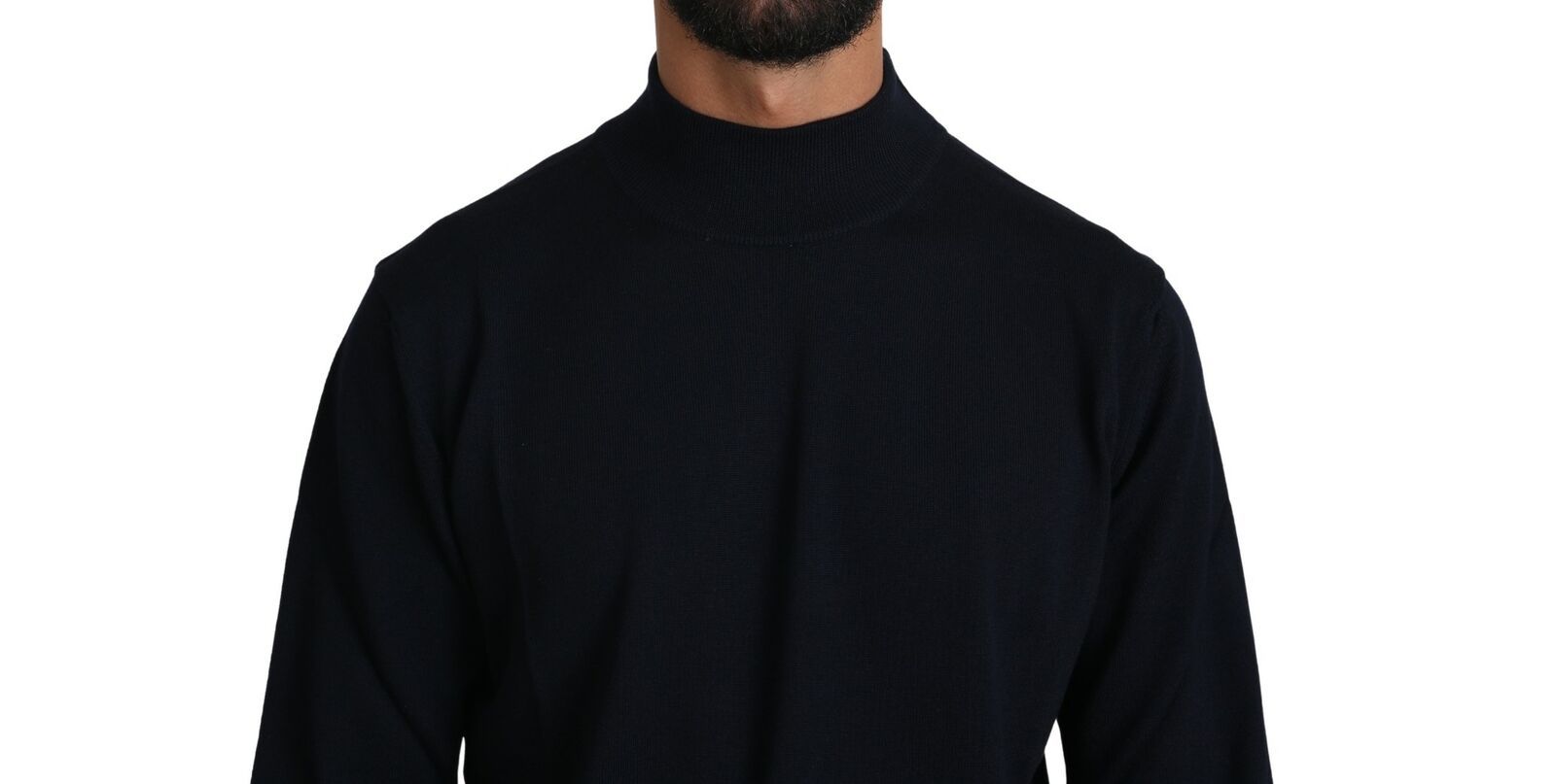 MILA SCHÖN Dark blue round neck sweater made of 100% wool