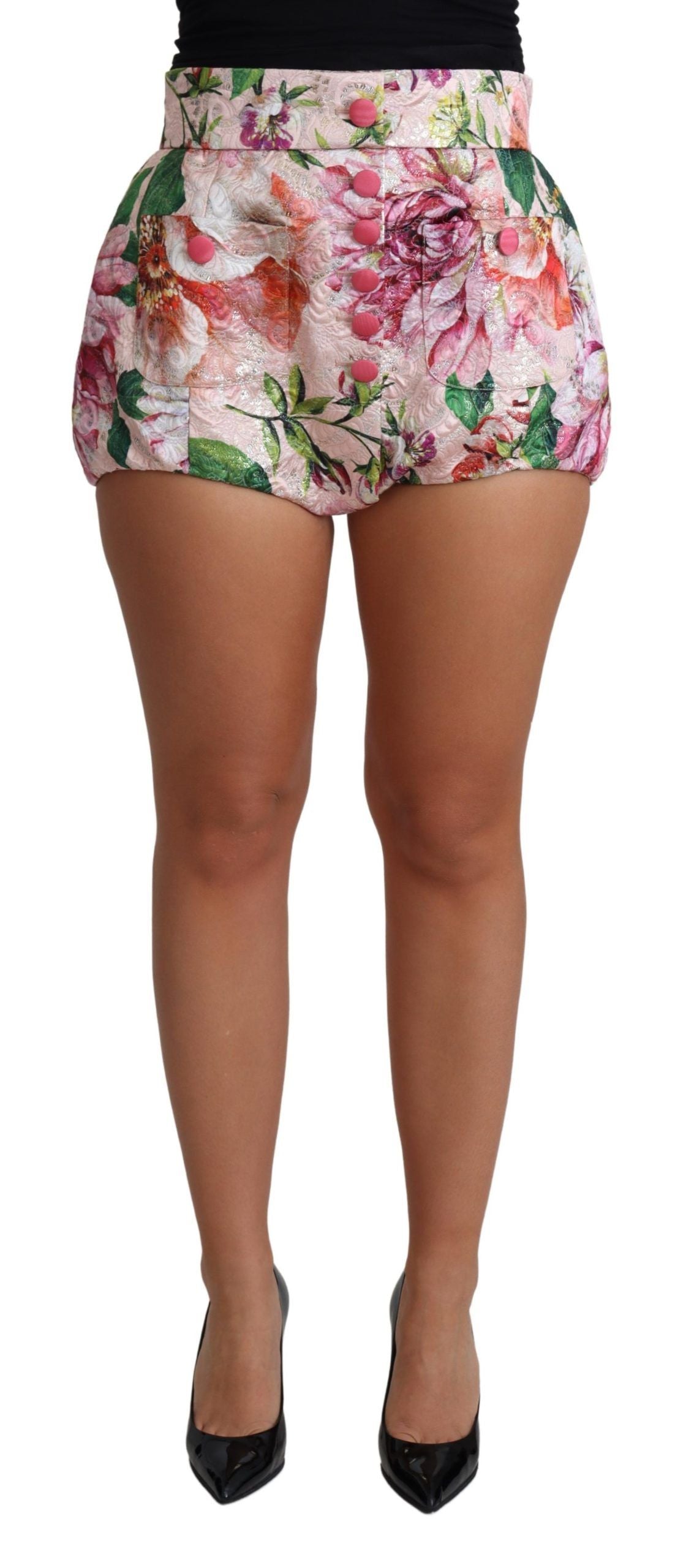 Dolce & Gabbana Rosa Baumwolle Floral Print Hot Pants Kurz