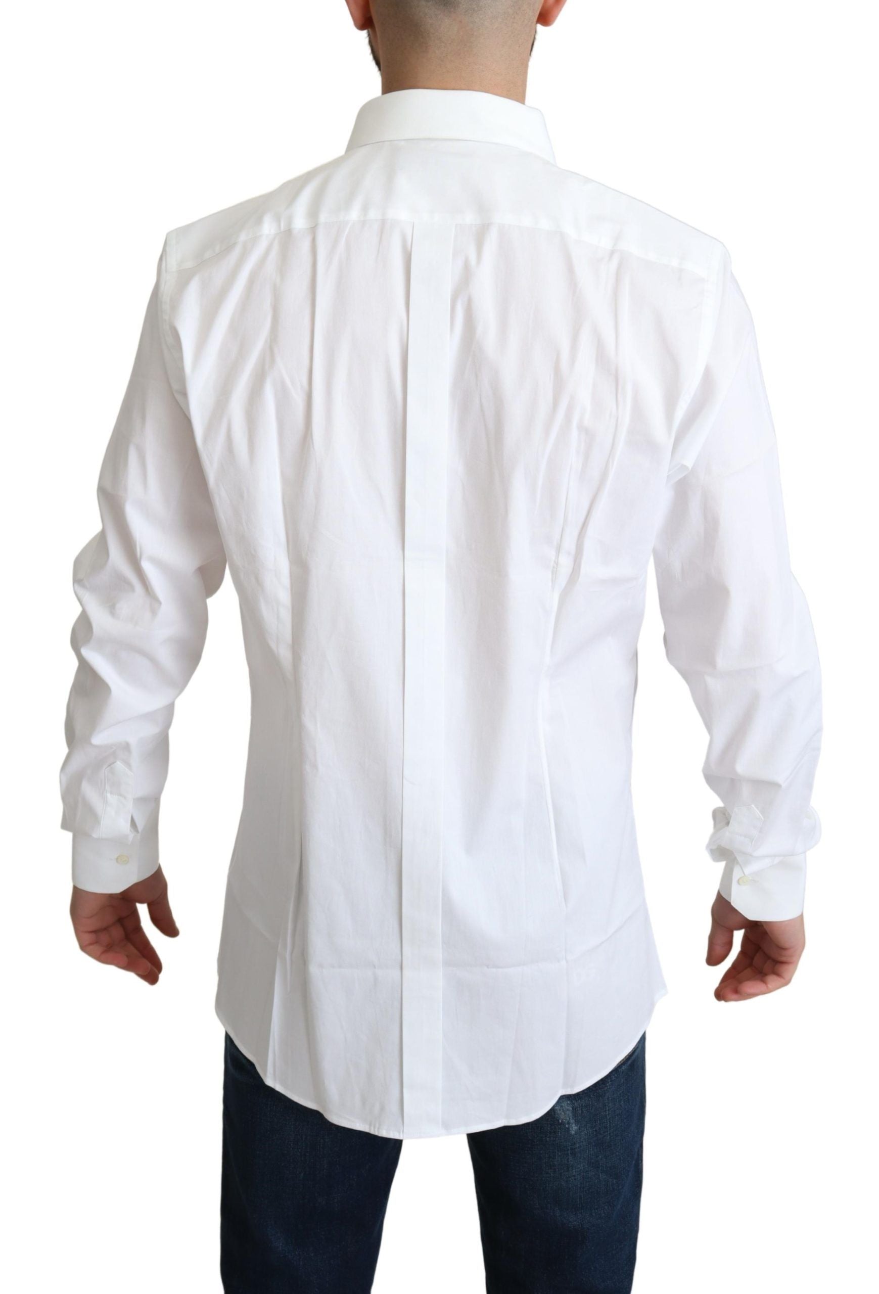 Dolce &amp; Gabbana Elegant white cotton stretch shirt