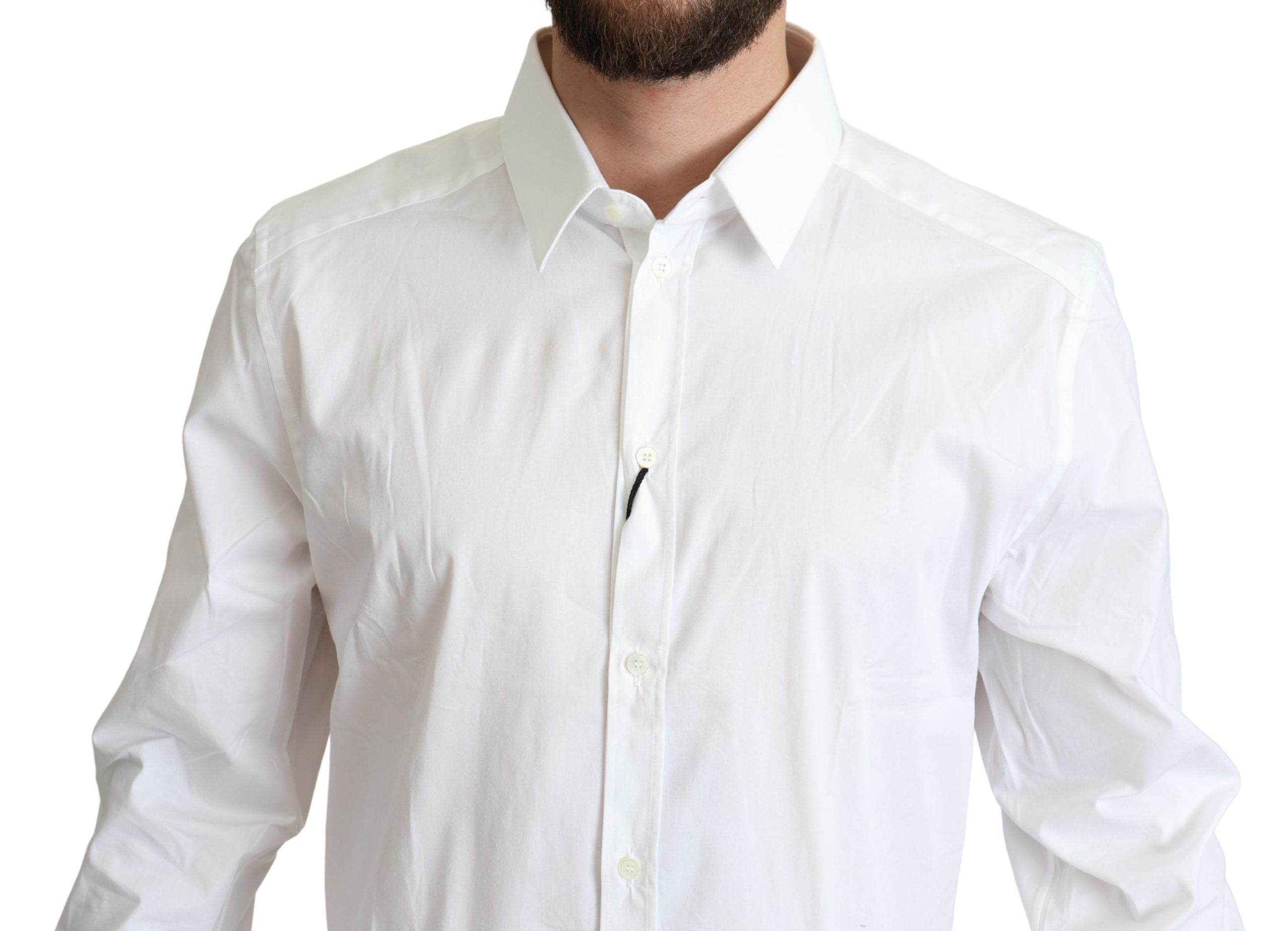 Dolce &amp; Gabbana Elegant white cotton stretch shirt