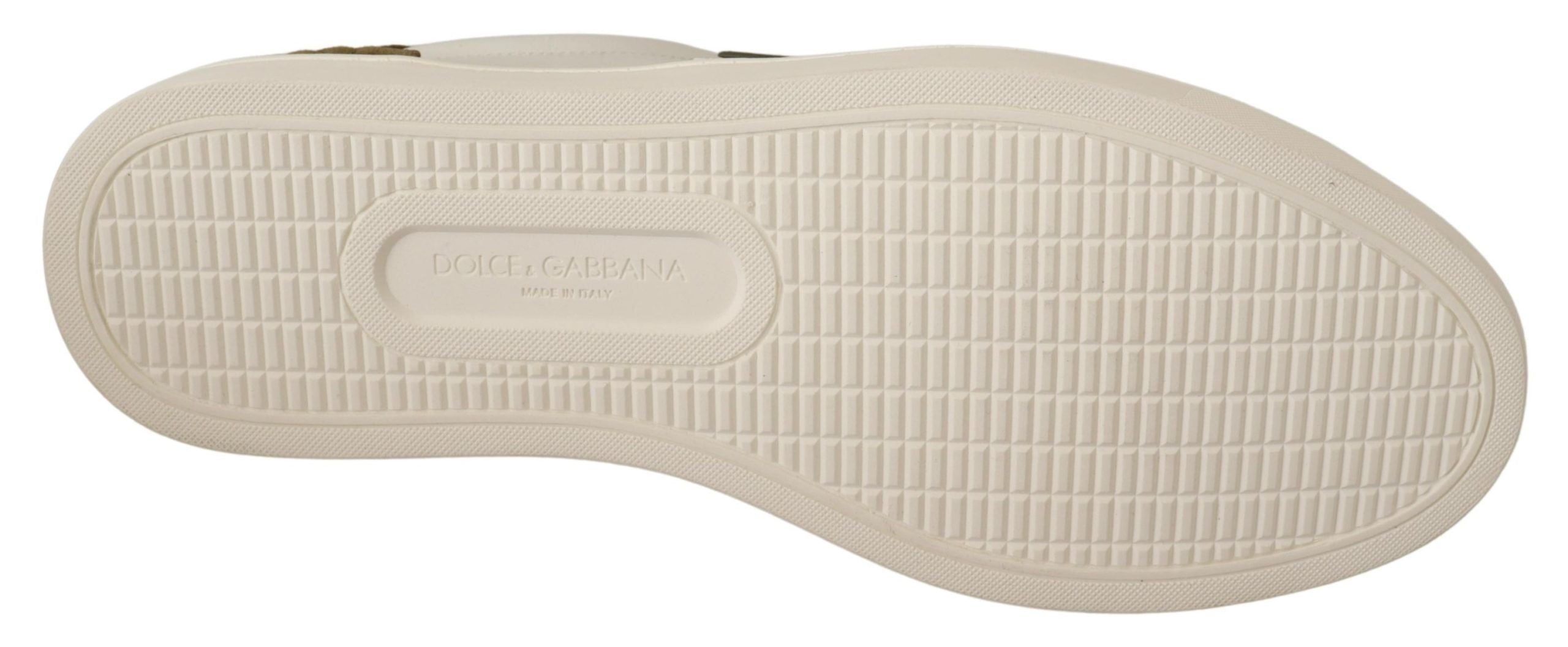 Dolce & Gabbana Weiß Wildleder Leder Herren Low Tops Turnschuhe