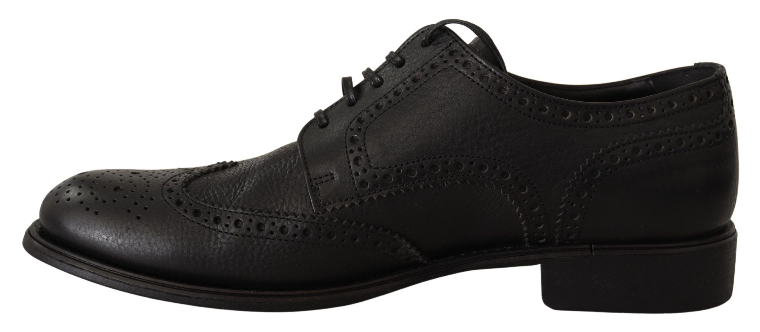 Dolce & Gabbana Schwarze Leder Oxford Wingtip Formal Dress Schuhe