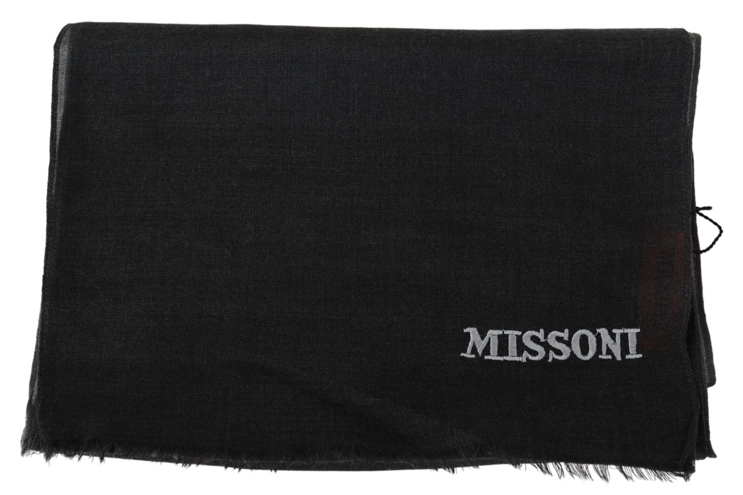 Missoni siyah unisex atkı %100 yünden üretilmiştir