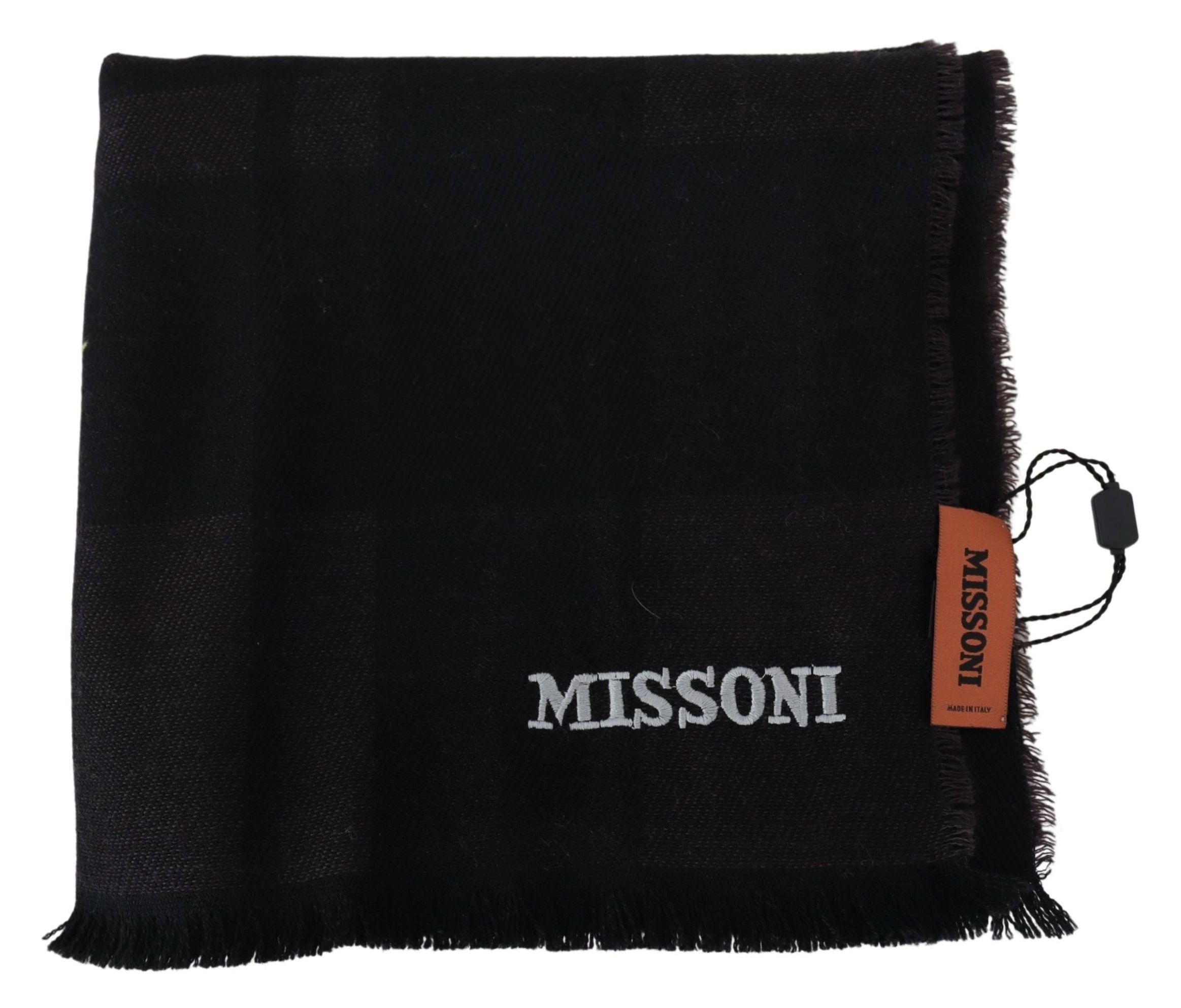 Missoni siyah unisex atkı %100 yünden üretilmiştir