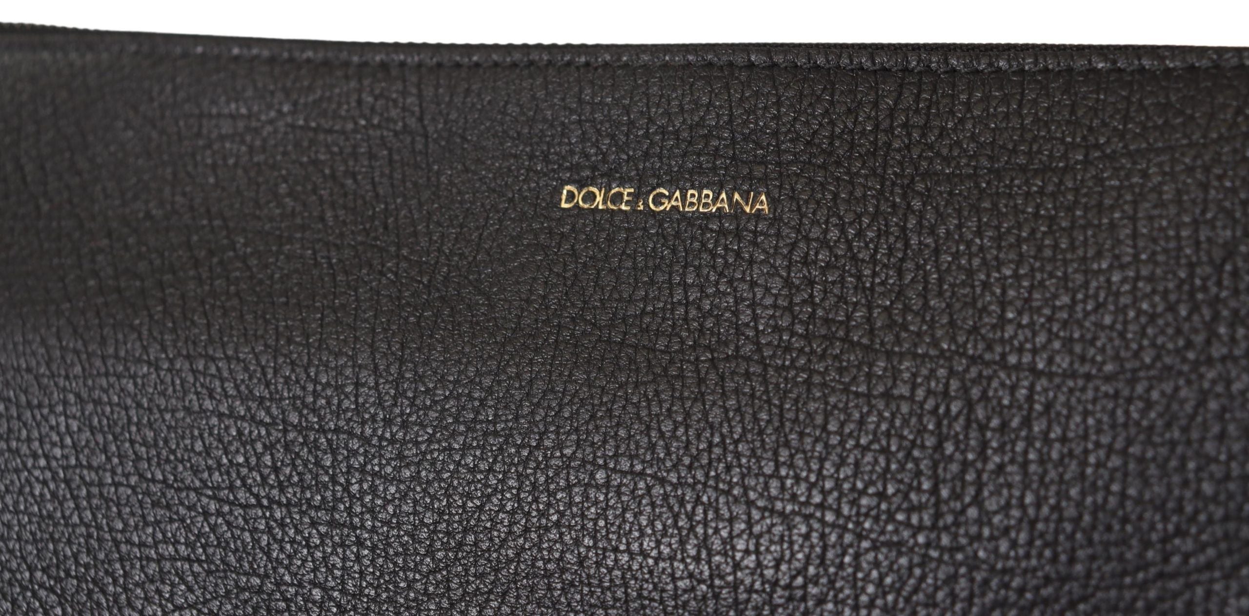 Dolce & Gabbana Schwarzes Exotenleder Schulterriemen Alta Sartoria Tasche