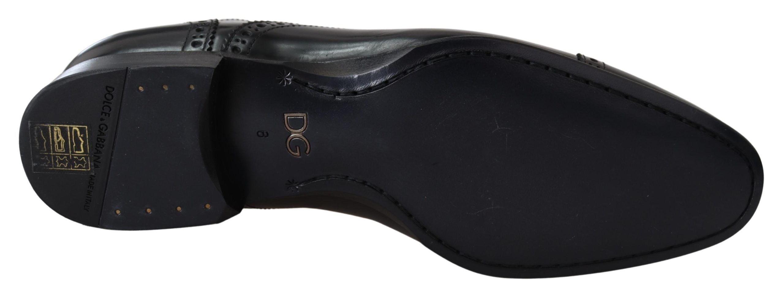 Dolce & Gabbana Schwarz Leder Männer Derby Formal Loafers Schuhe