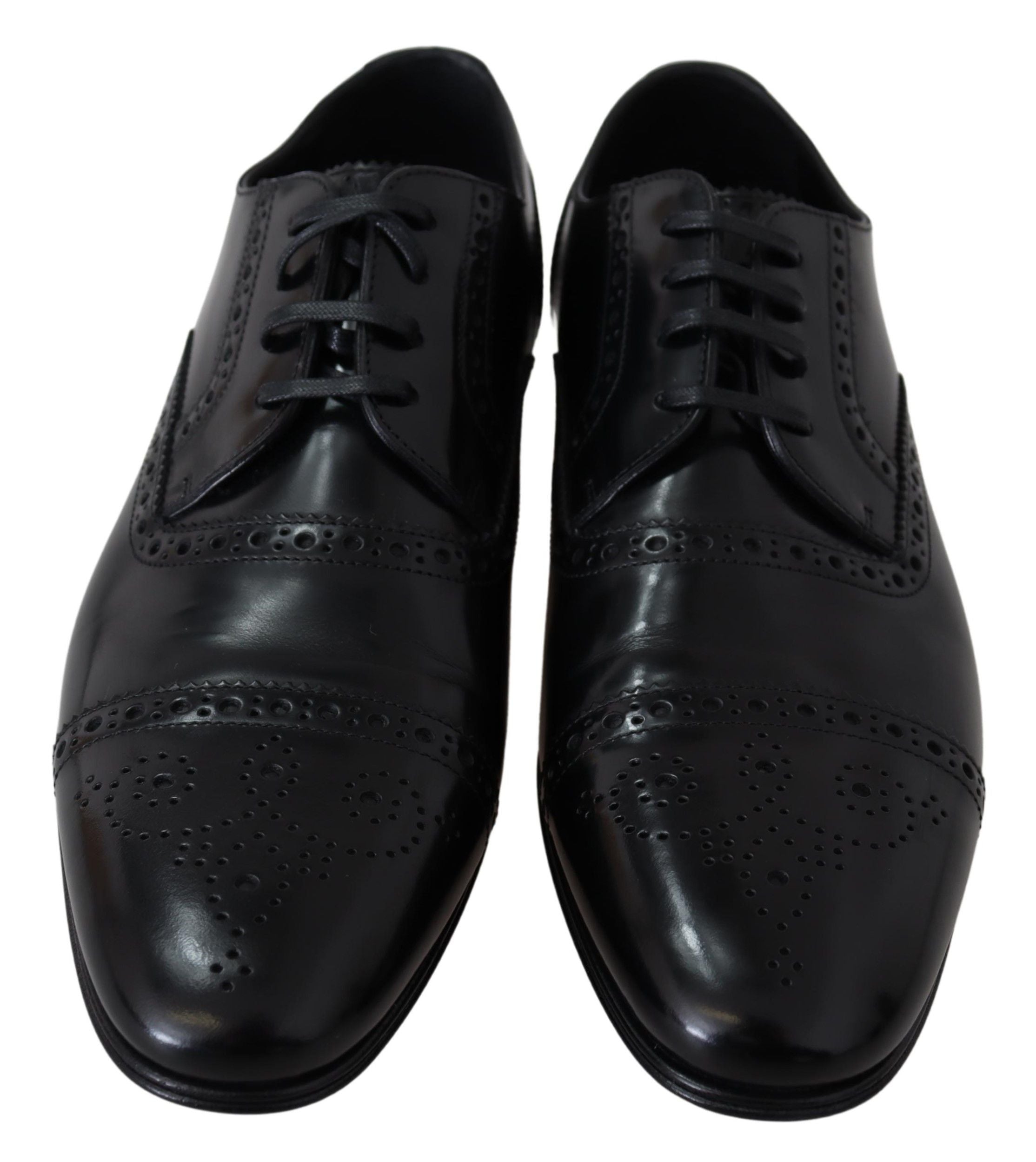 Dolce & Gabbana Schwarz Leder Männer Derby Formal Loafers Schuhe