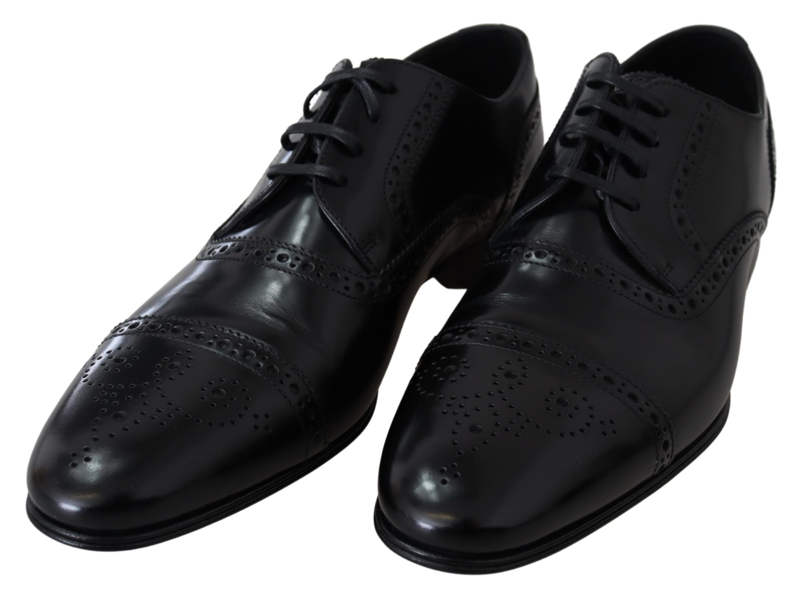 Dolce & Gabbana Schwarz Leder Männer Derby Formal Loafers Schuhe