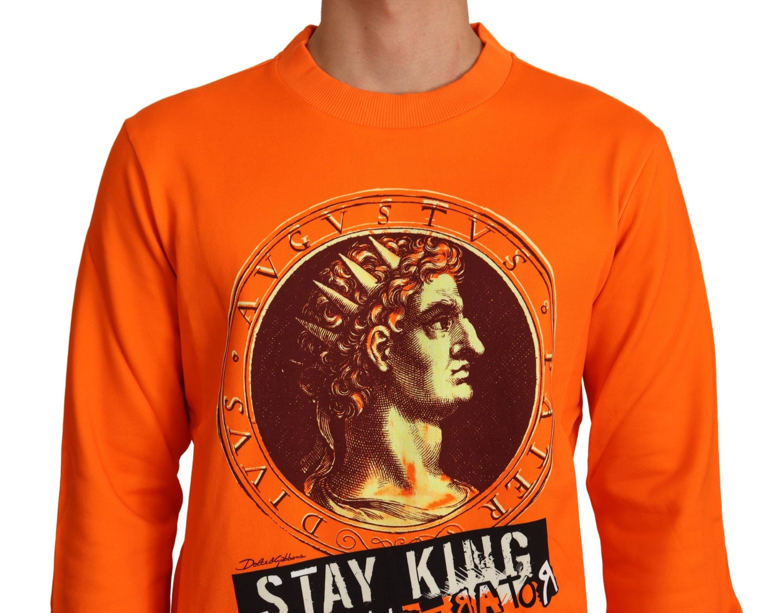 Dolce &amp; Gabbana Orange King Ceasar Cotton Sweater