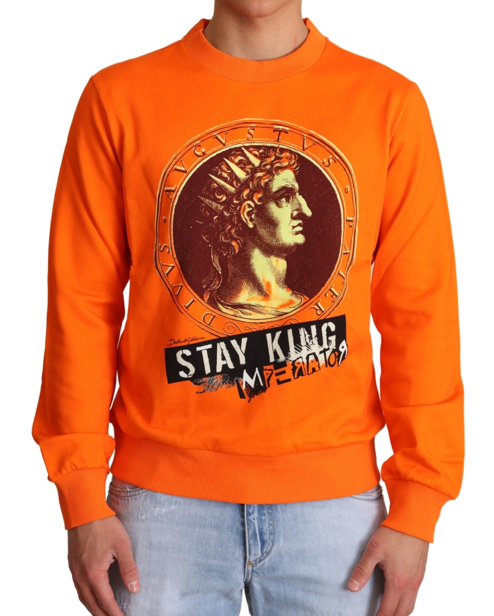 Dolce &amp; Gabbana Orange King Ceasar Cotton Sweater
