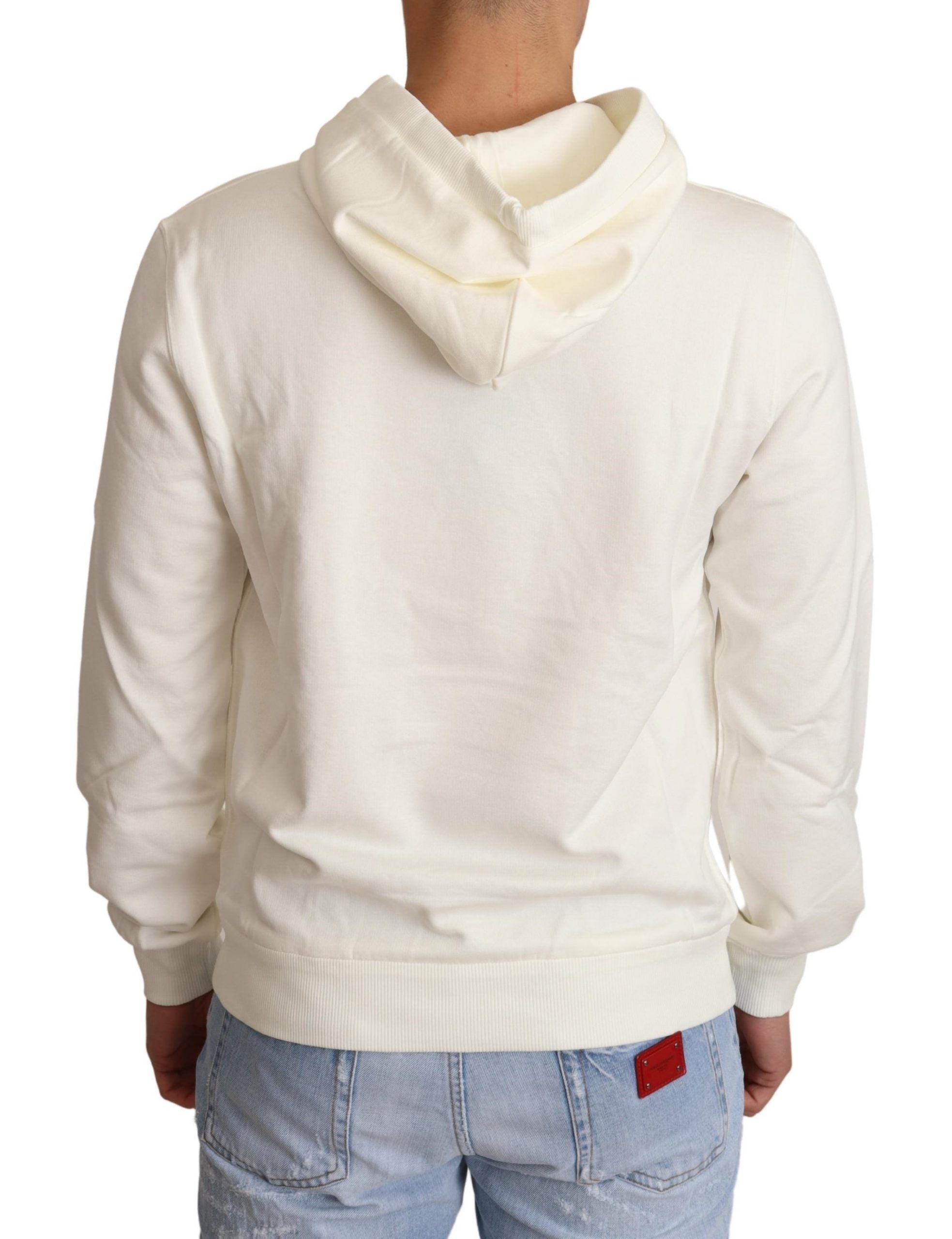 Dolce &amp; Gabbana White King Caesar Cotton Hooded Sweater