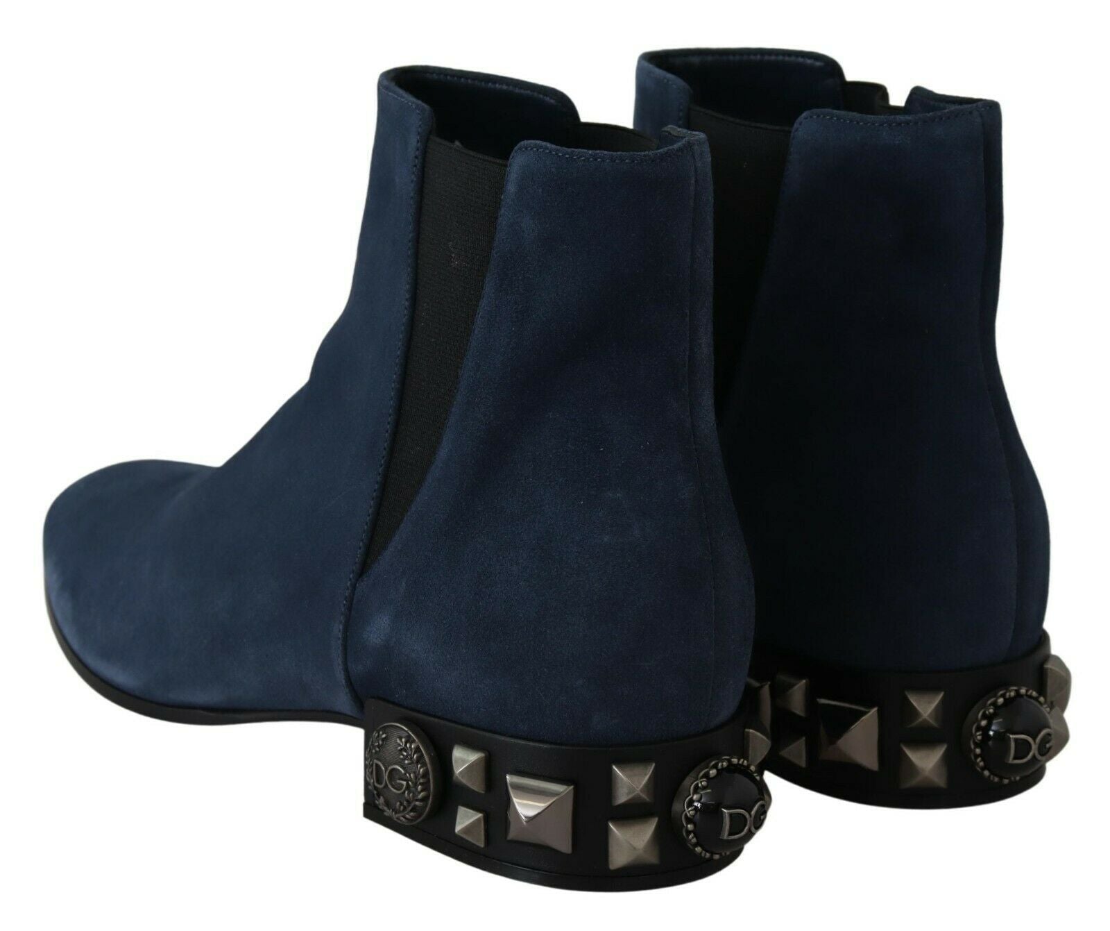 Dolce & Gabbana Blau Wildleder verschönert Nieten Stiefel Schuhe