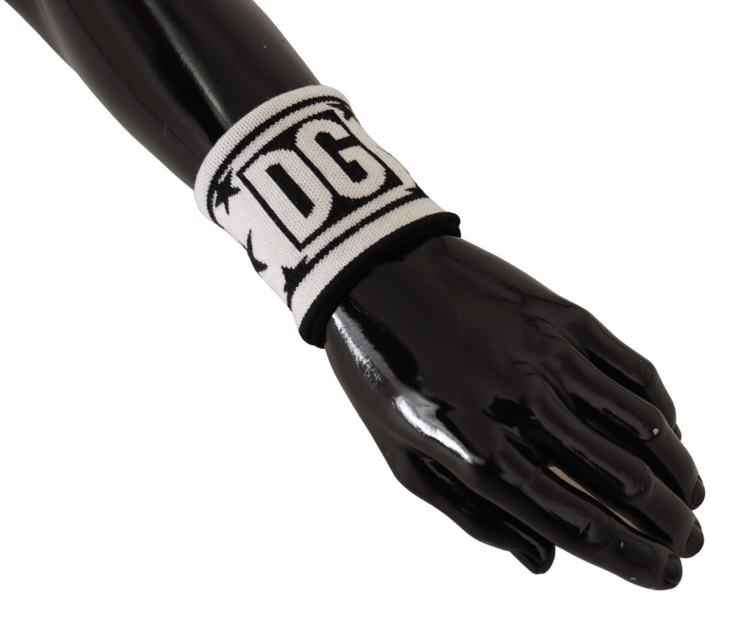 Dolce & Gabbana Weiß Schwarz Wolle Logo #DGMILLENNIALS Wristband