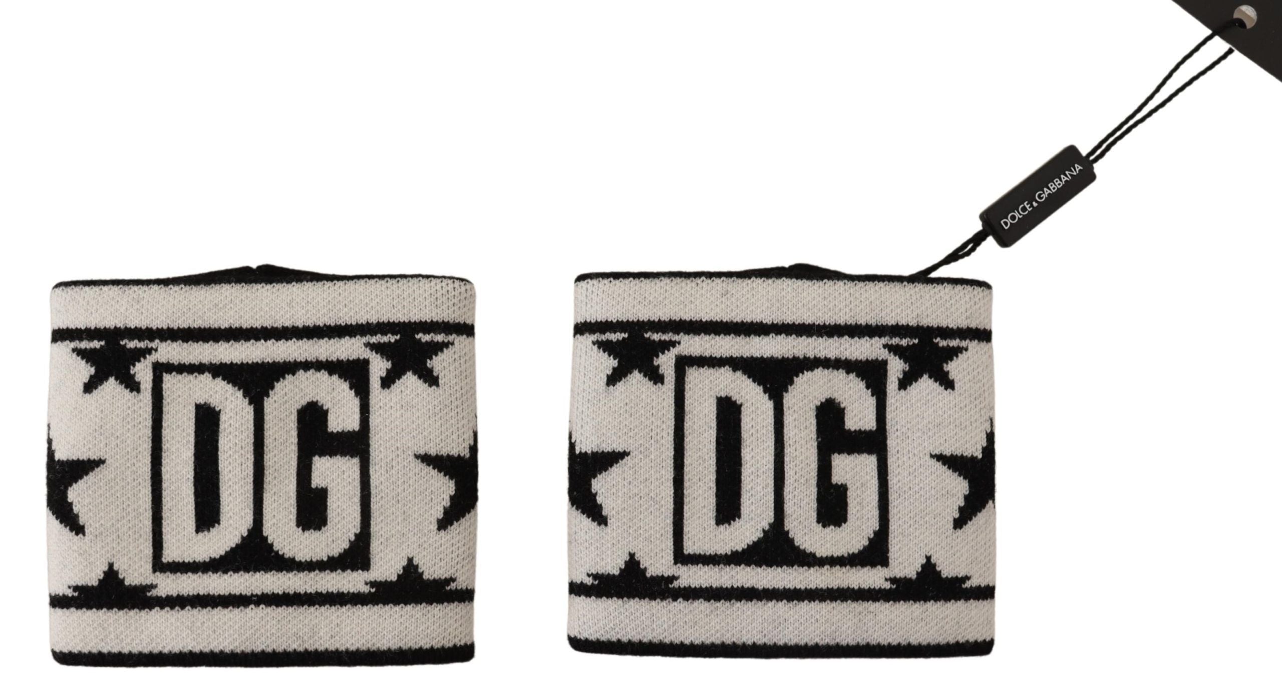 Dolce & Gabbana Weiß Schwarz Wolle Logo #DGMILLENNIALS Wristband