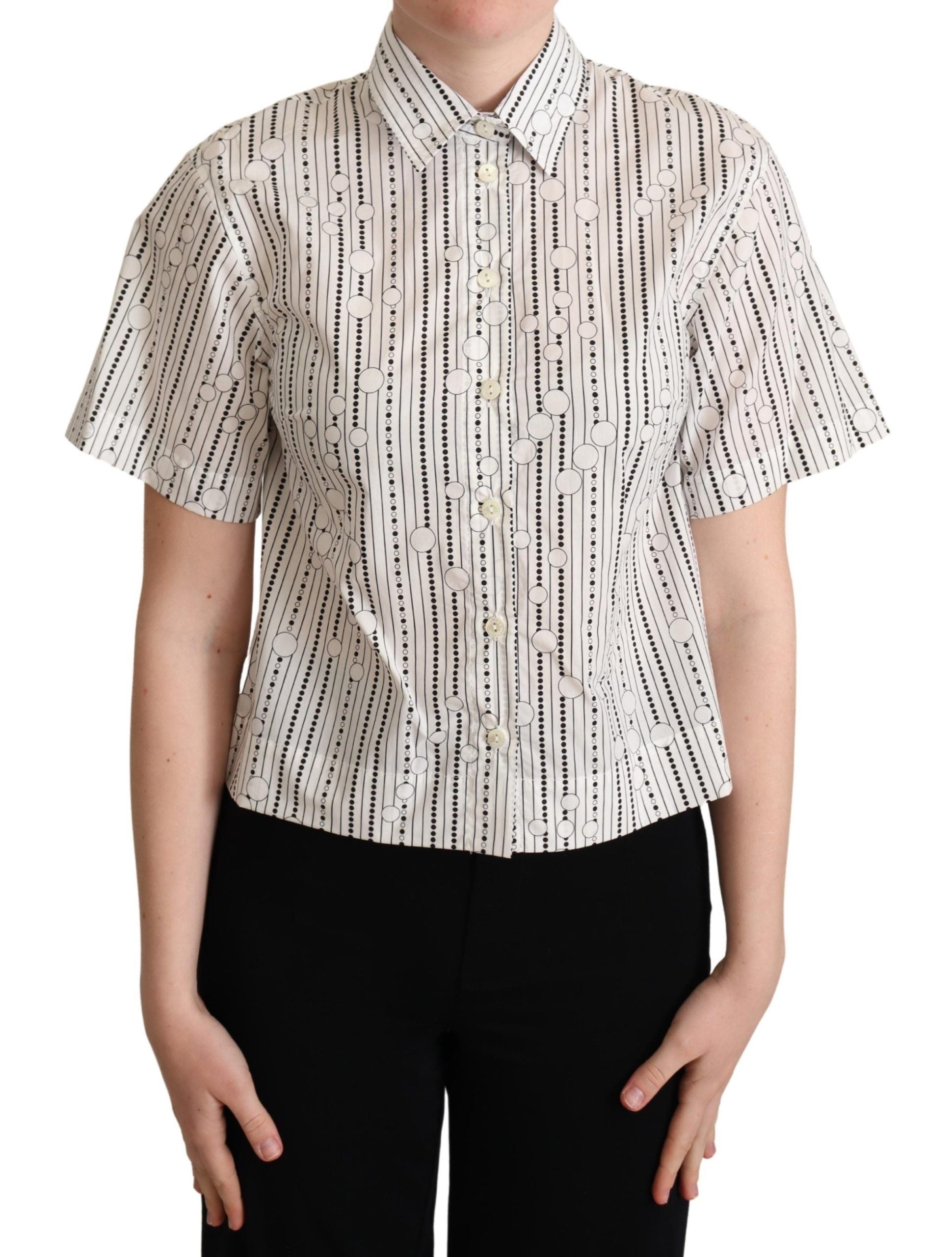 Dolce &amp; Gabbana White Circles Dots Button-Down Shirt