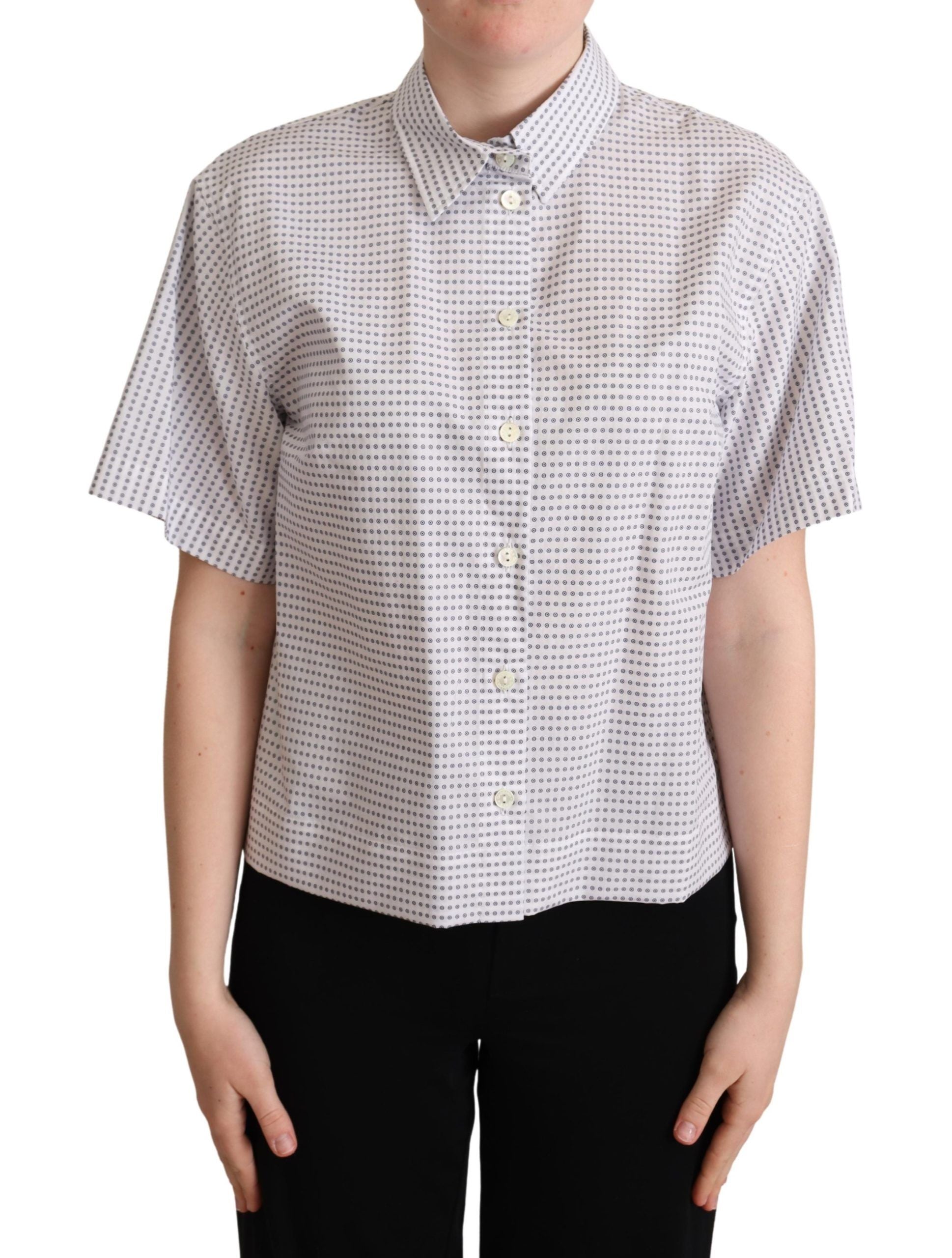 Dolce &amp; Gabbana white polka dot collar shirt