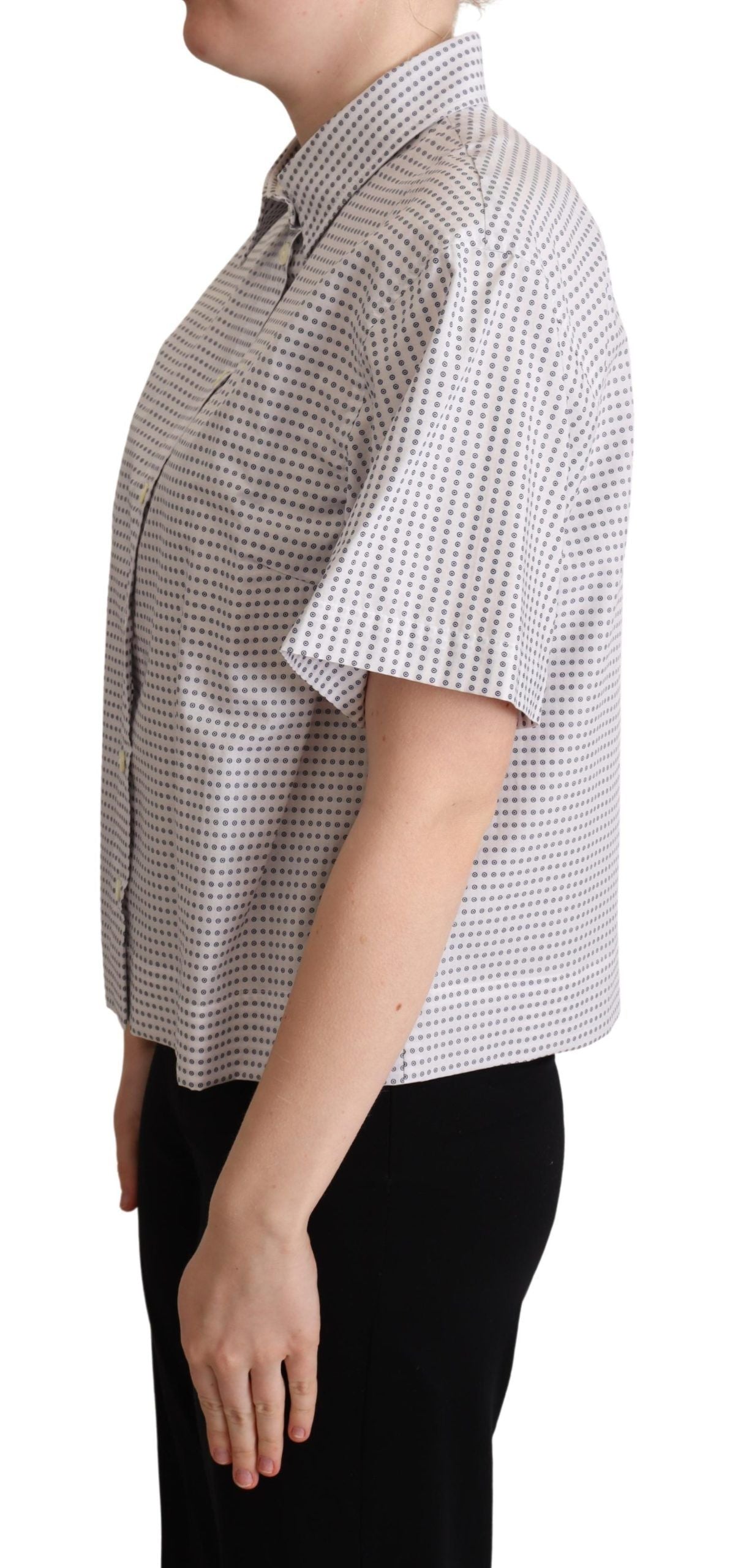 Dolce &amp; Gabbana white polka dot collar shirt