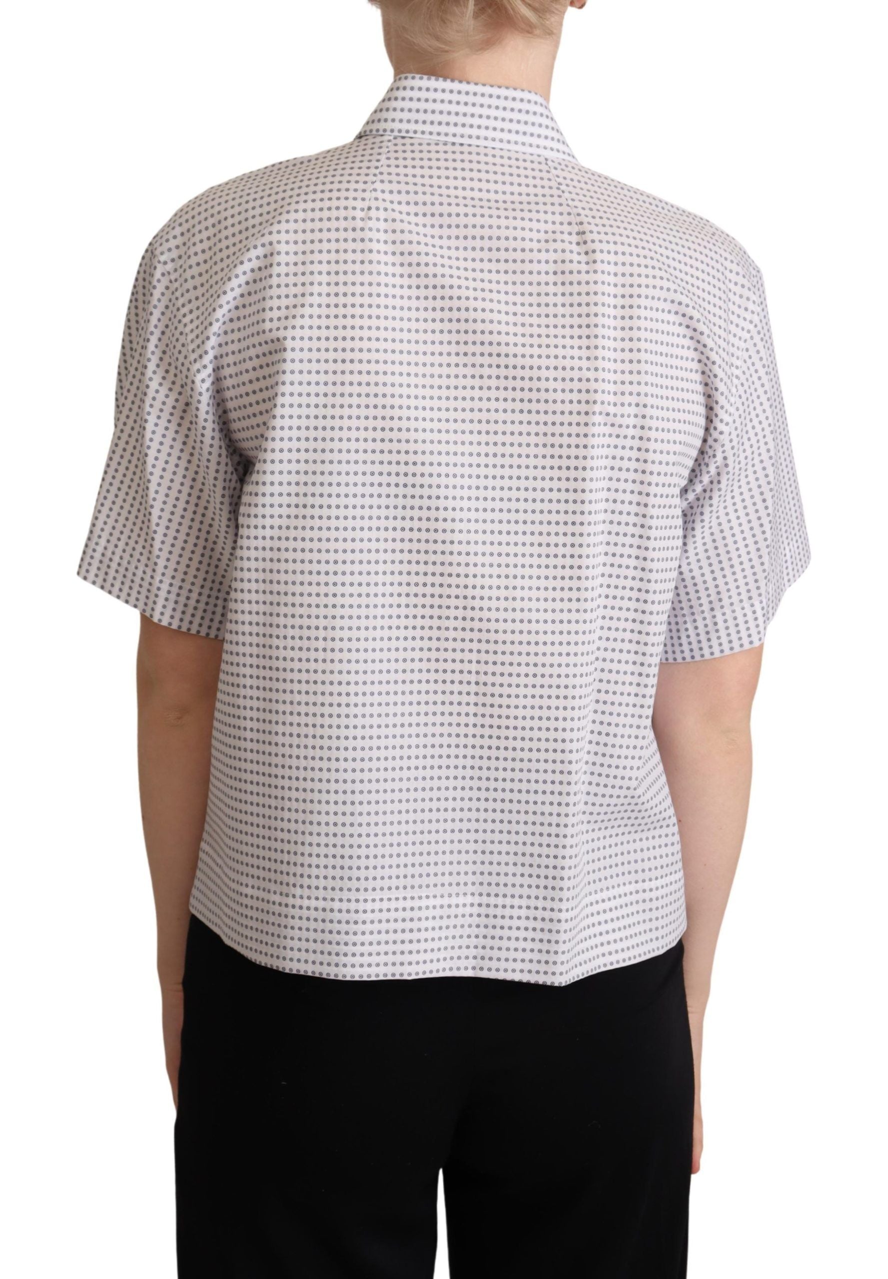 Dolce &amp; Gabbana white polka dot collar shirt