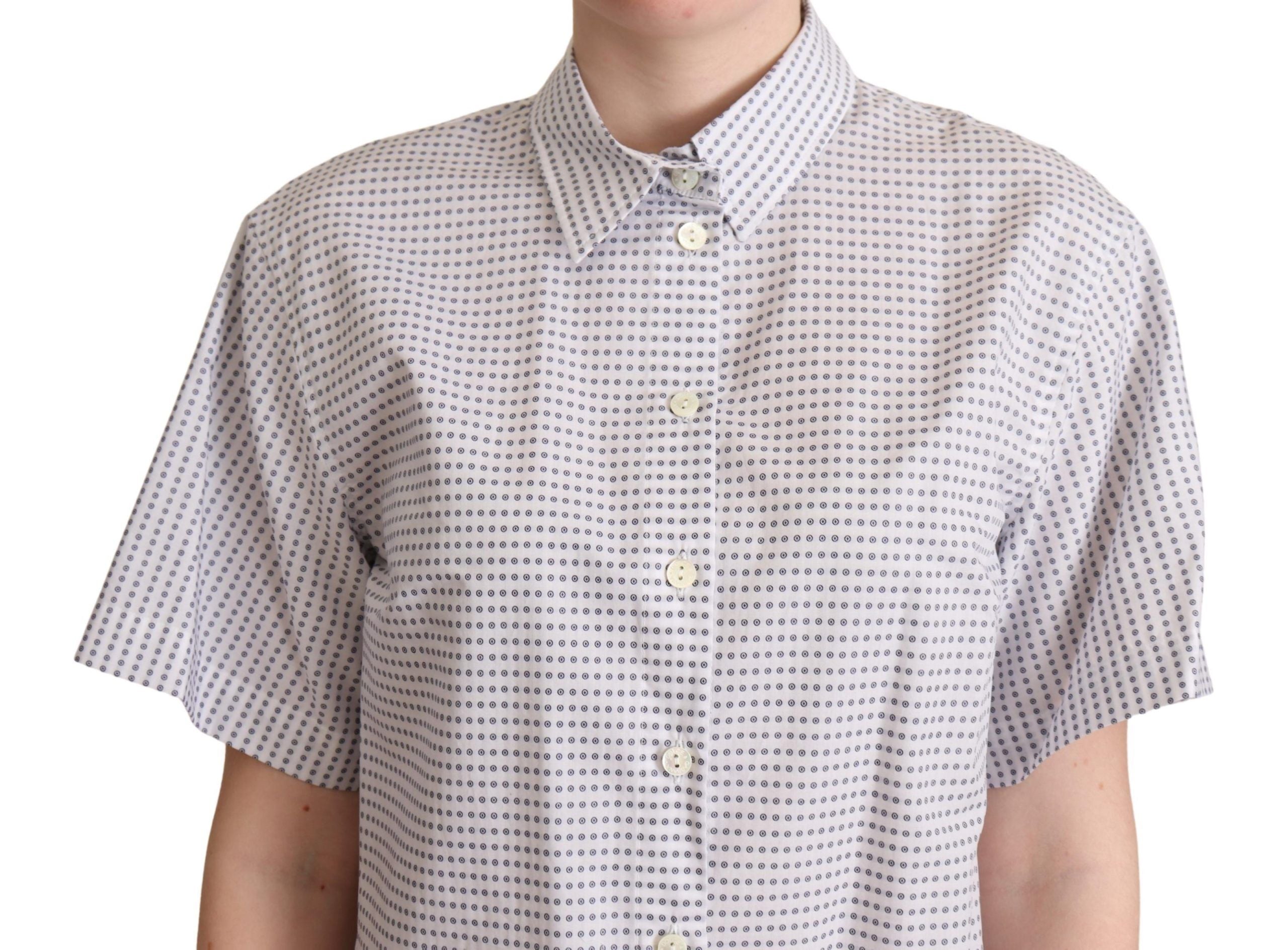 Dolce &amp; Gabbana white polka dot collar shirt