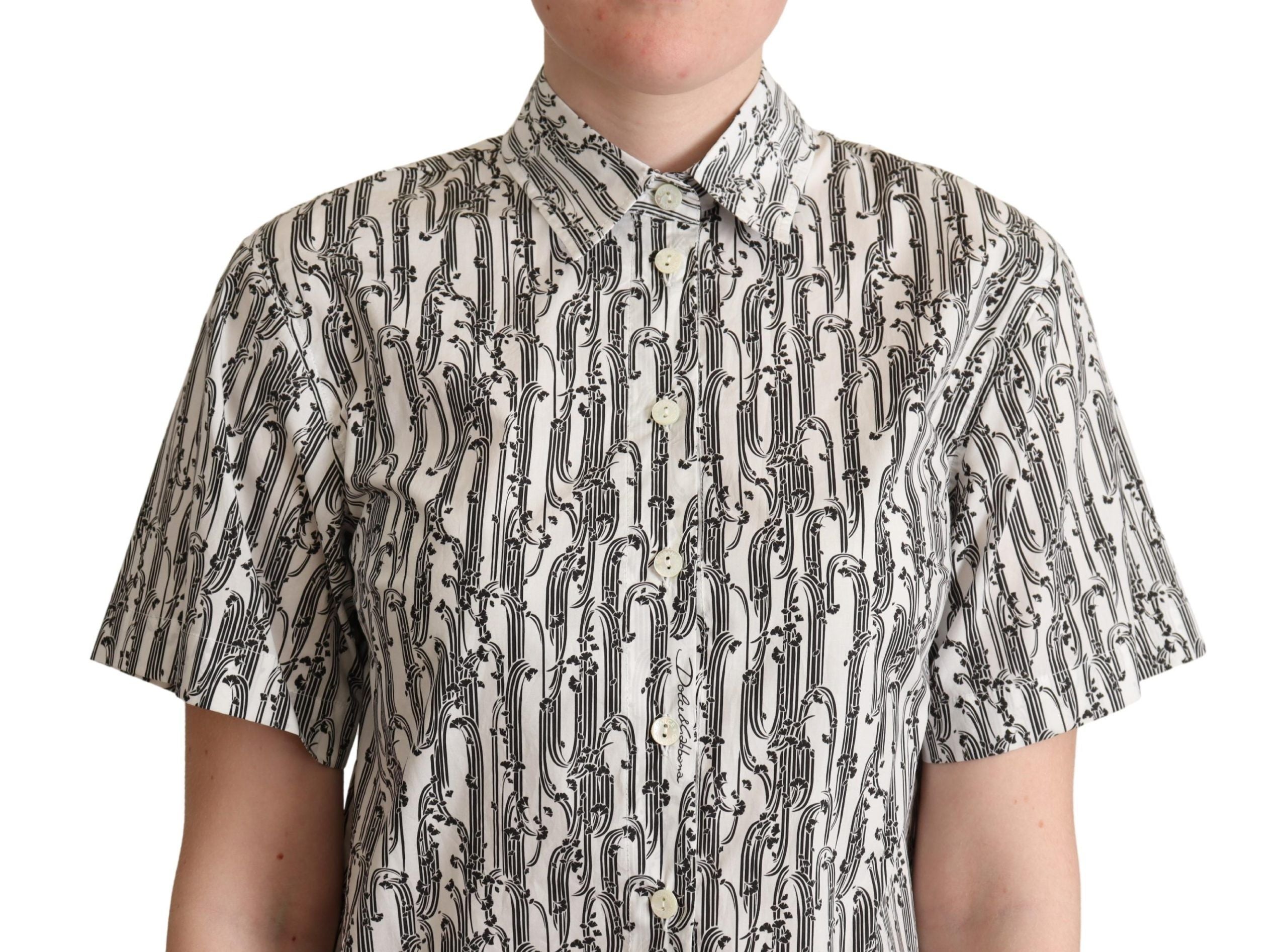 Dolce &amp; Gabbana beyaz çiçekli yakalı bluz gömlek